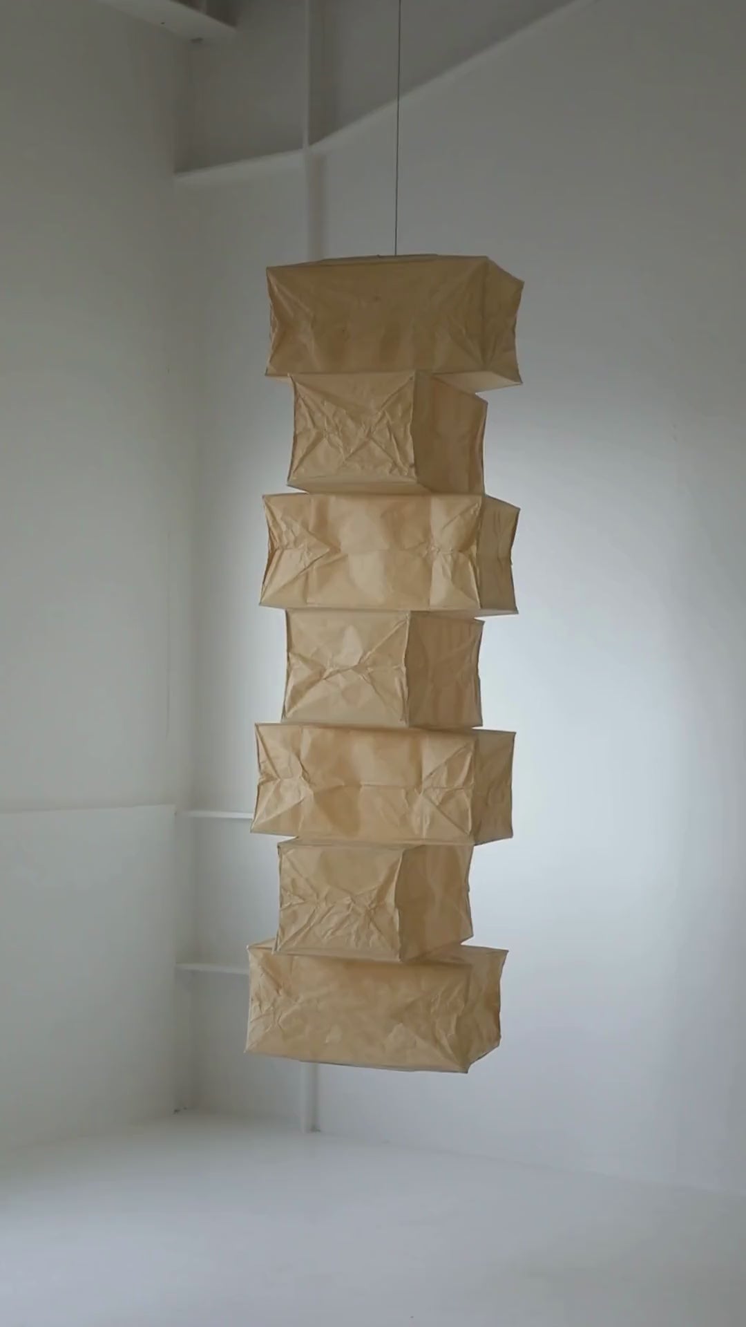 Rare Early Isamu Noguchi Akari 30P Pendant Light Sculpture Circa 1971 - Video