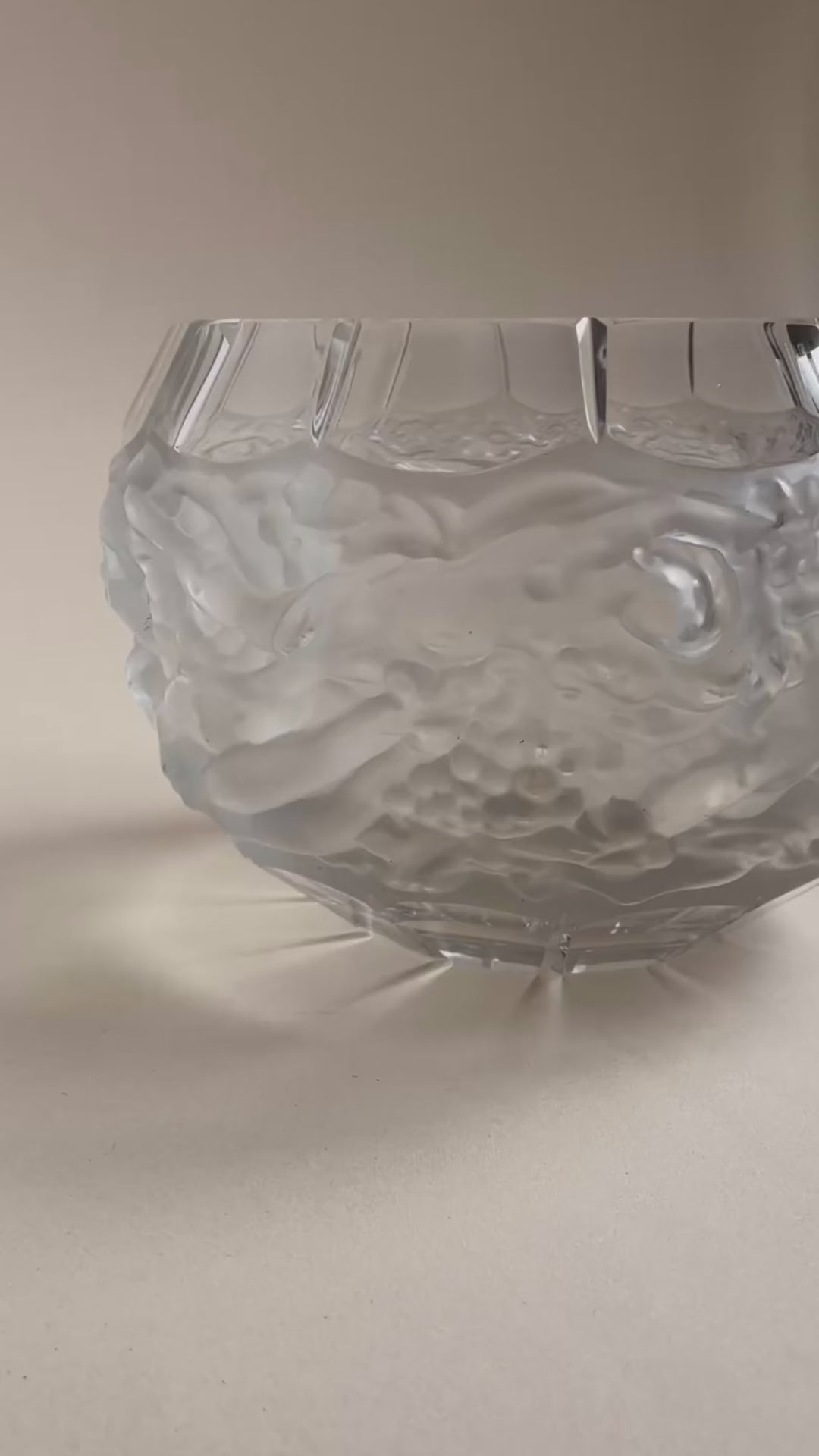 “Bacchus” Crystal Vase with Grapes & Nymphs in Relief - Video