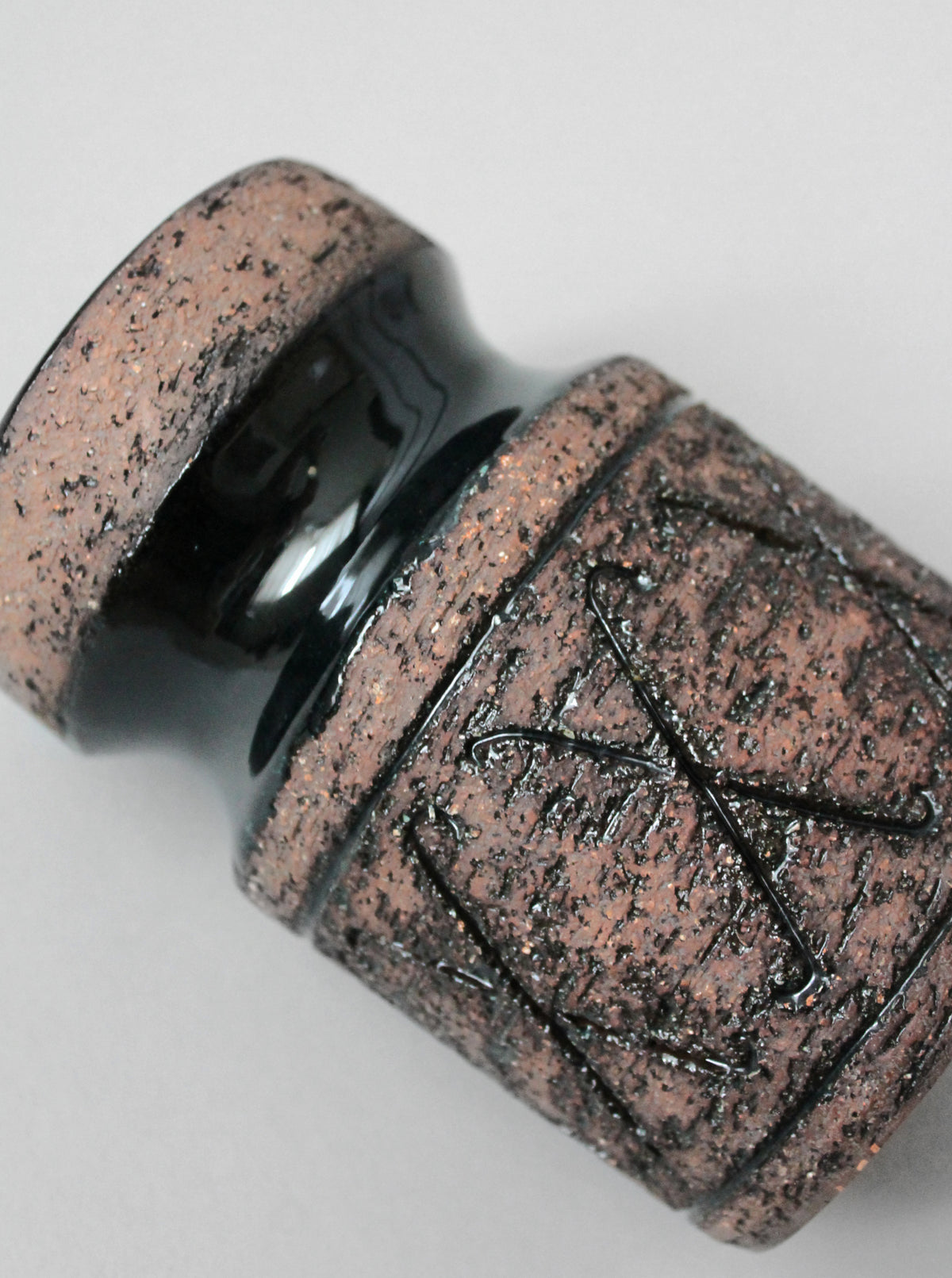 Gabriel Sweden ceramic vase showing textured surface and spout detail