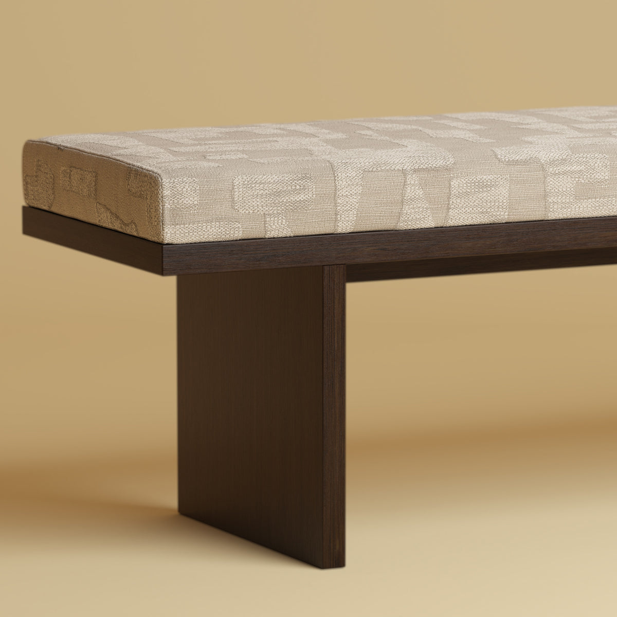 Wooden Bench - AROS Series in Smoked Oak — side angle