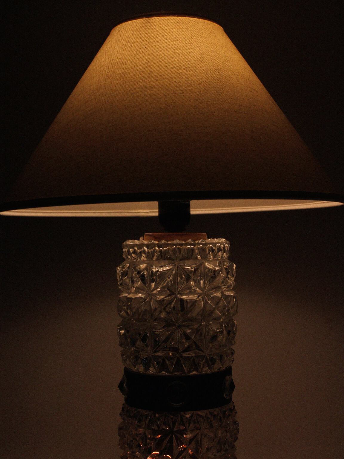 Mid-Century Textured Glass And Wooden Table Lamp, Denmark, 1960s — additional view