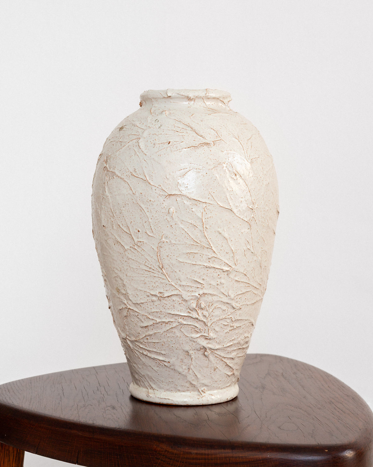 Large Textured Ceramic Vase, 1940s-50s Sweden — side view highlighting textured surface