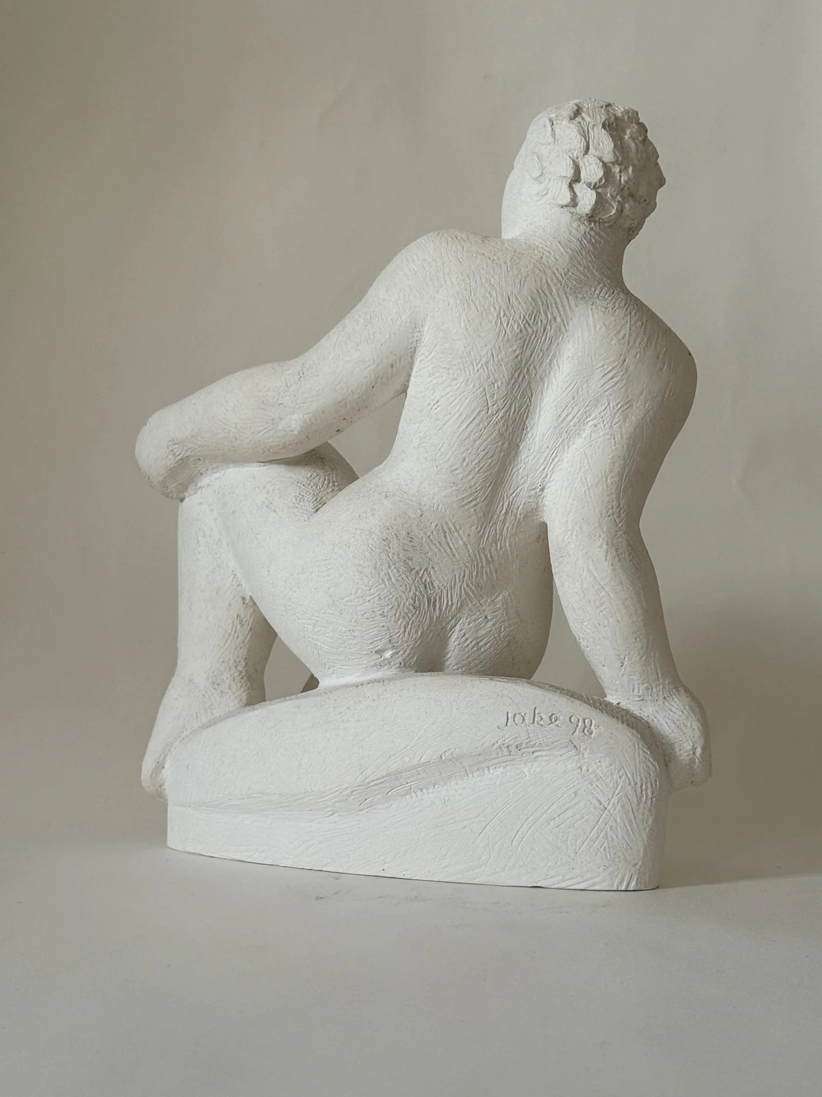 Reclining Female Figure Sculpture no. II, Jan Keustermans — back view on neutral background