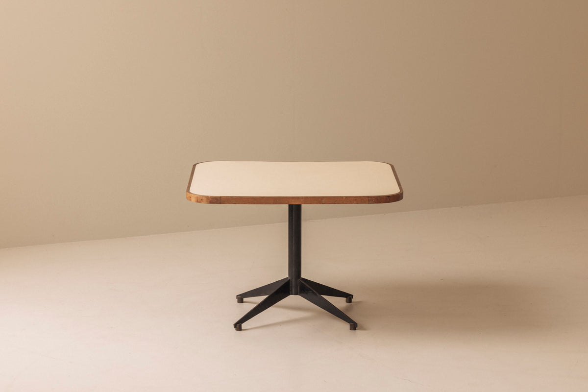 Elegant Square coffee table, Italy 1950s — side angle