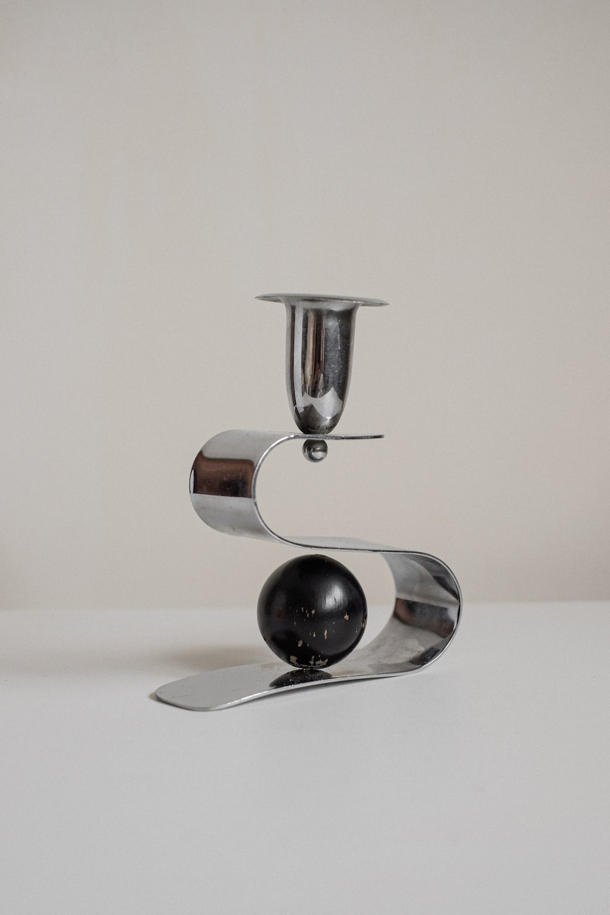 Vintage Balance Candle Holder — side angle