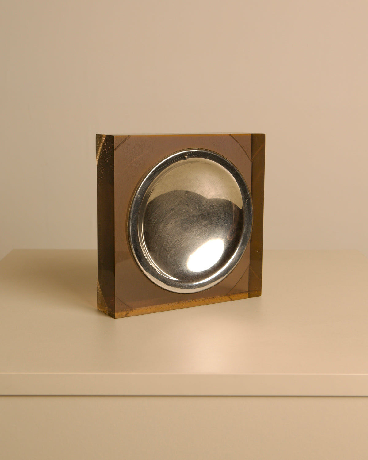 talian Square Metal and Resin Catchall Dish, 1960s — lifestyle setting