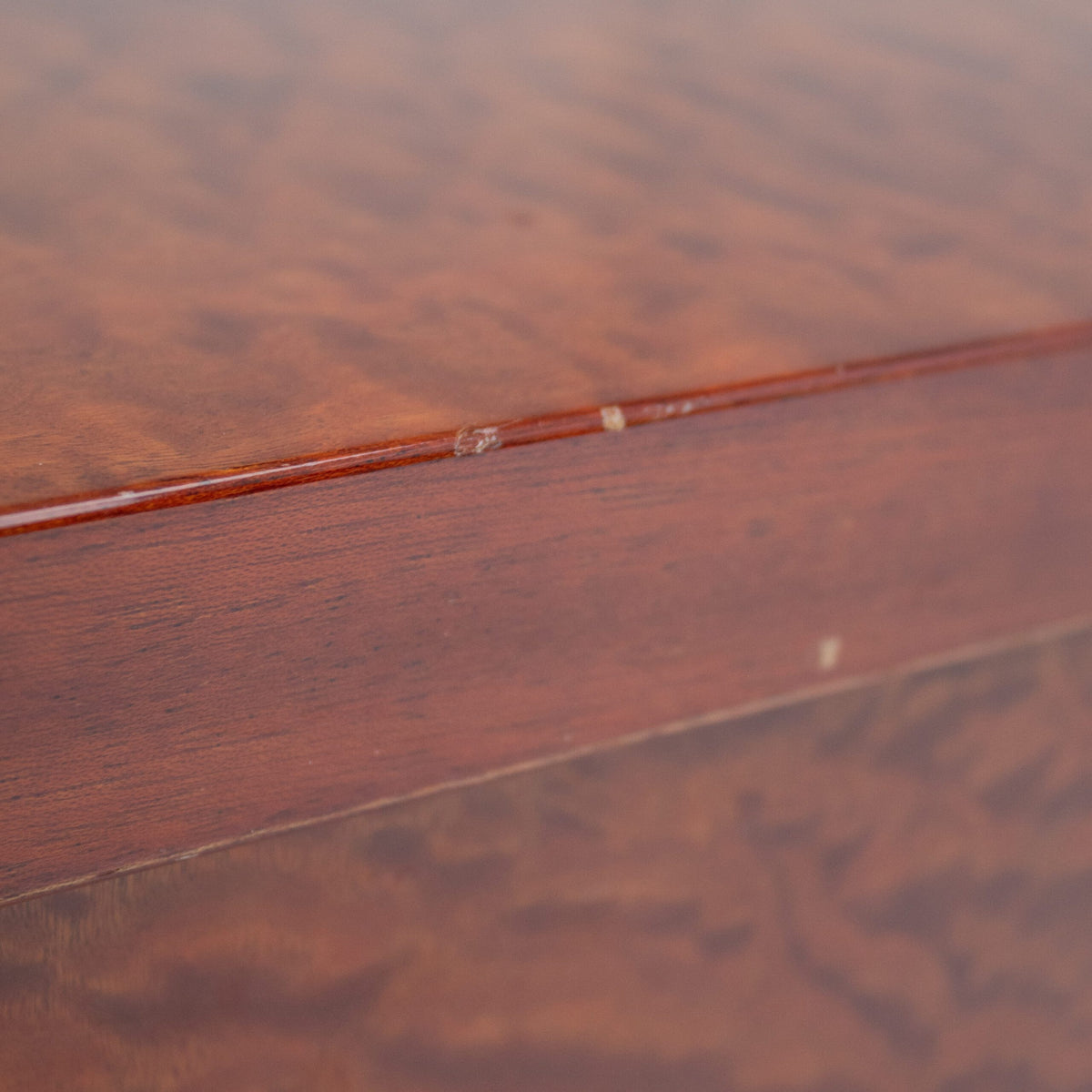 Italian Nightstands in Wood and Brass — close-up of wood grain texture