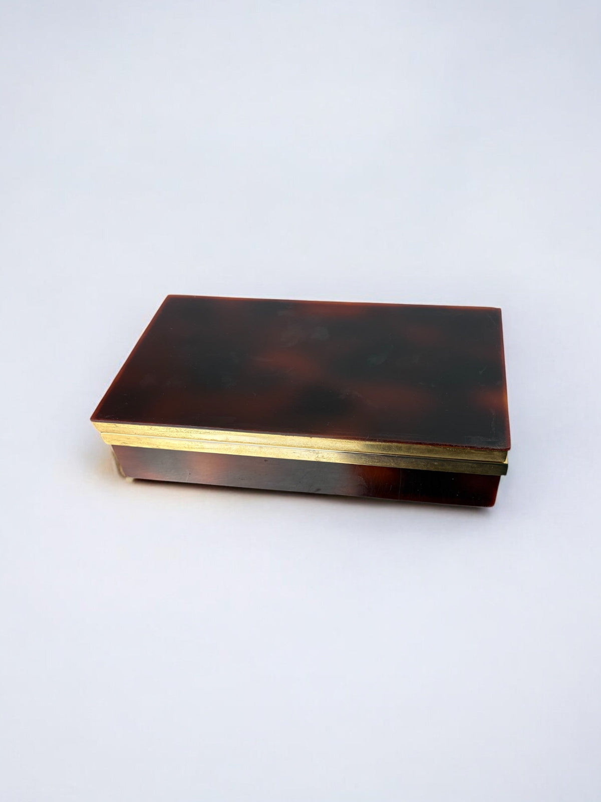 Faux Tortoise Shell Dior vanity box, Italy, 1970's — lifestyle setting