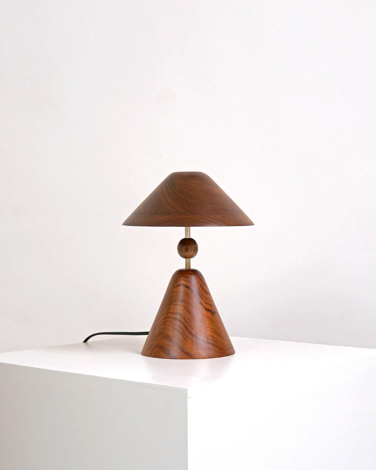 Teak Wood Table Lamp by Studio Indigene | The Oblist — handcrafted wood design
