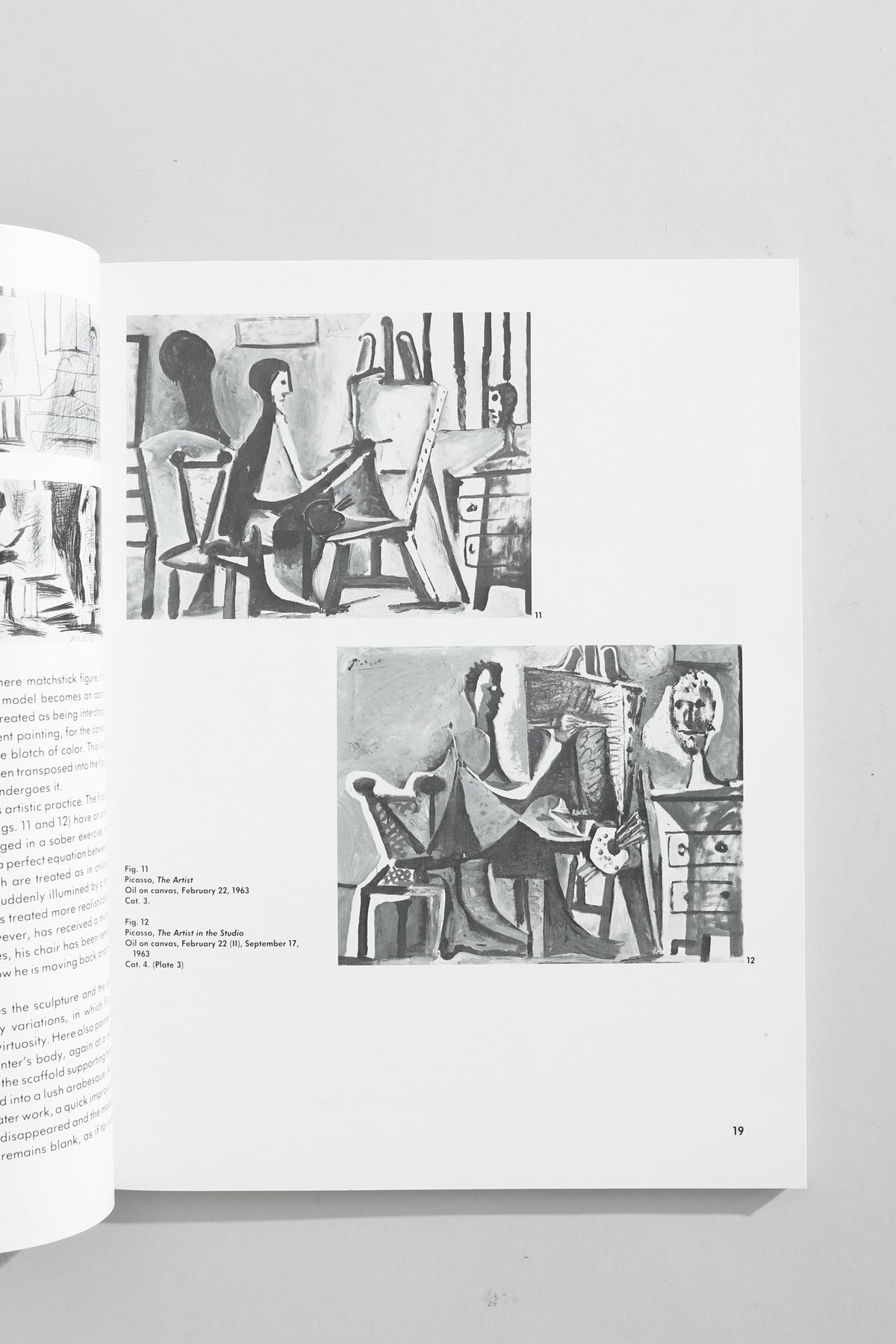 Picasso, The Last Years Book — open on gray table with artwork pages