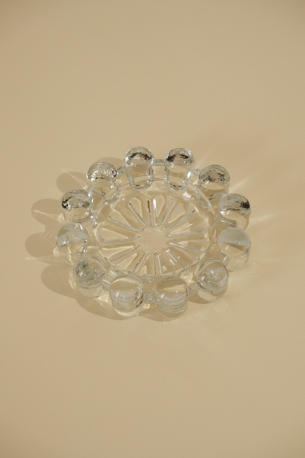 Heavy Clear Glass Candleholder by Truffe Studio | The Oblist
