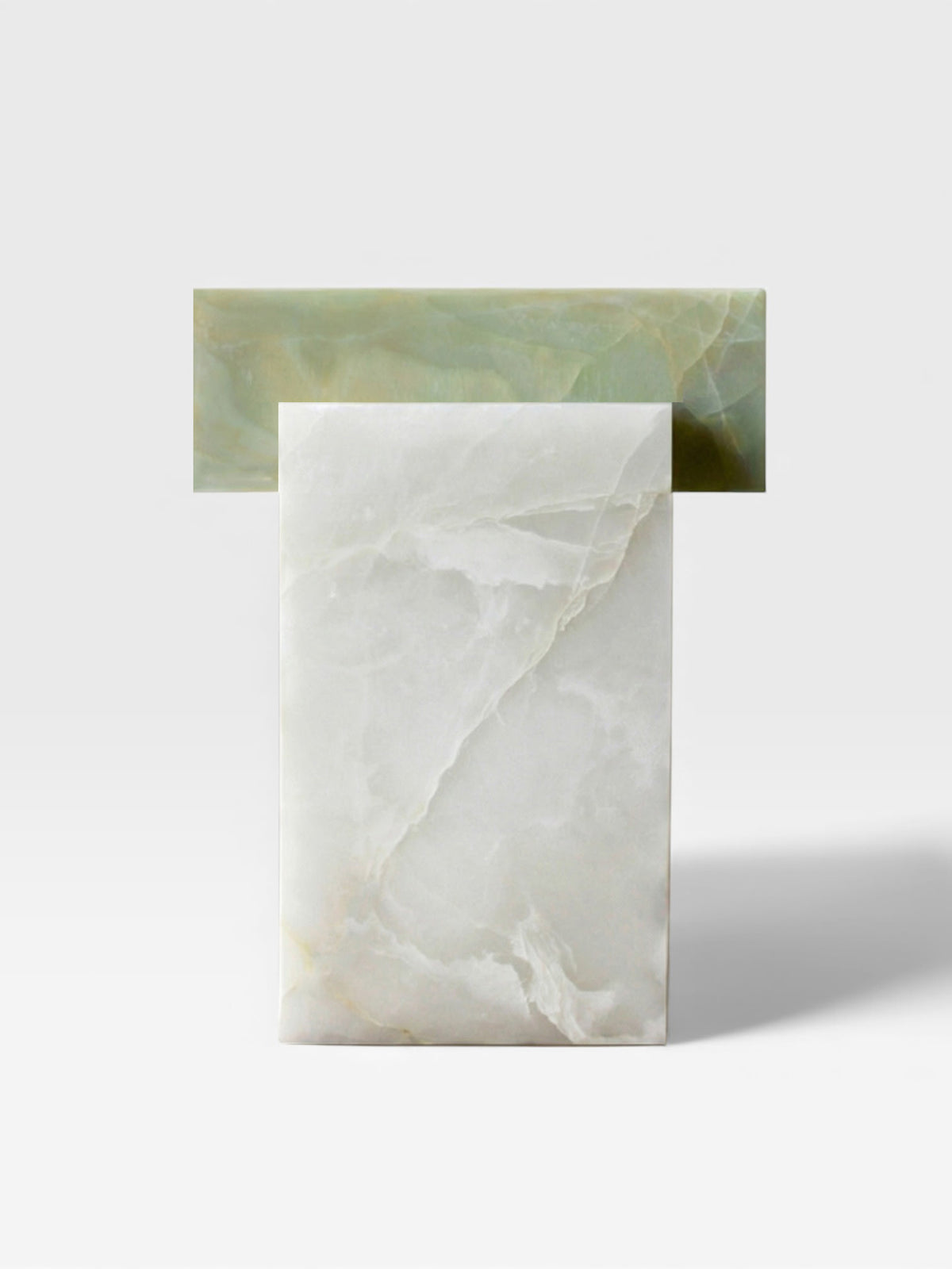 Gaia White and Green Onyx - Marble Coffee Table — detail view