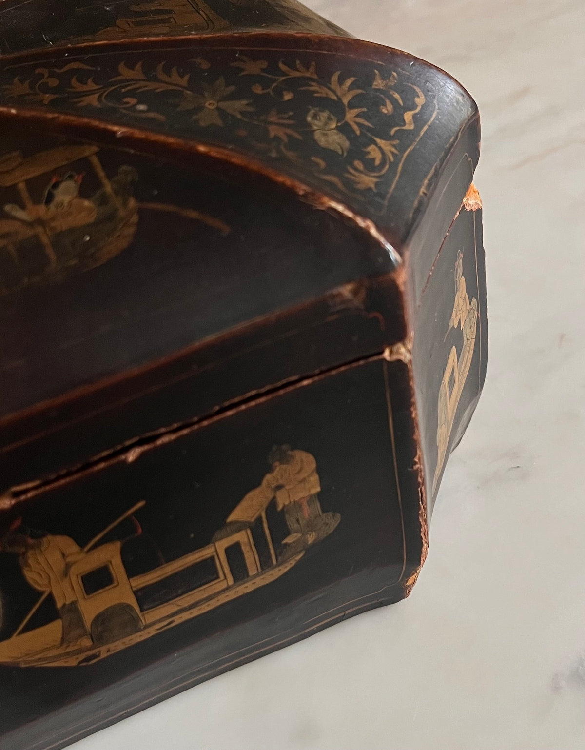 Antique Lacquered Chinese Chest, 1800s — alternate view