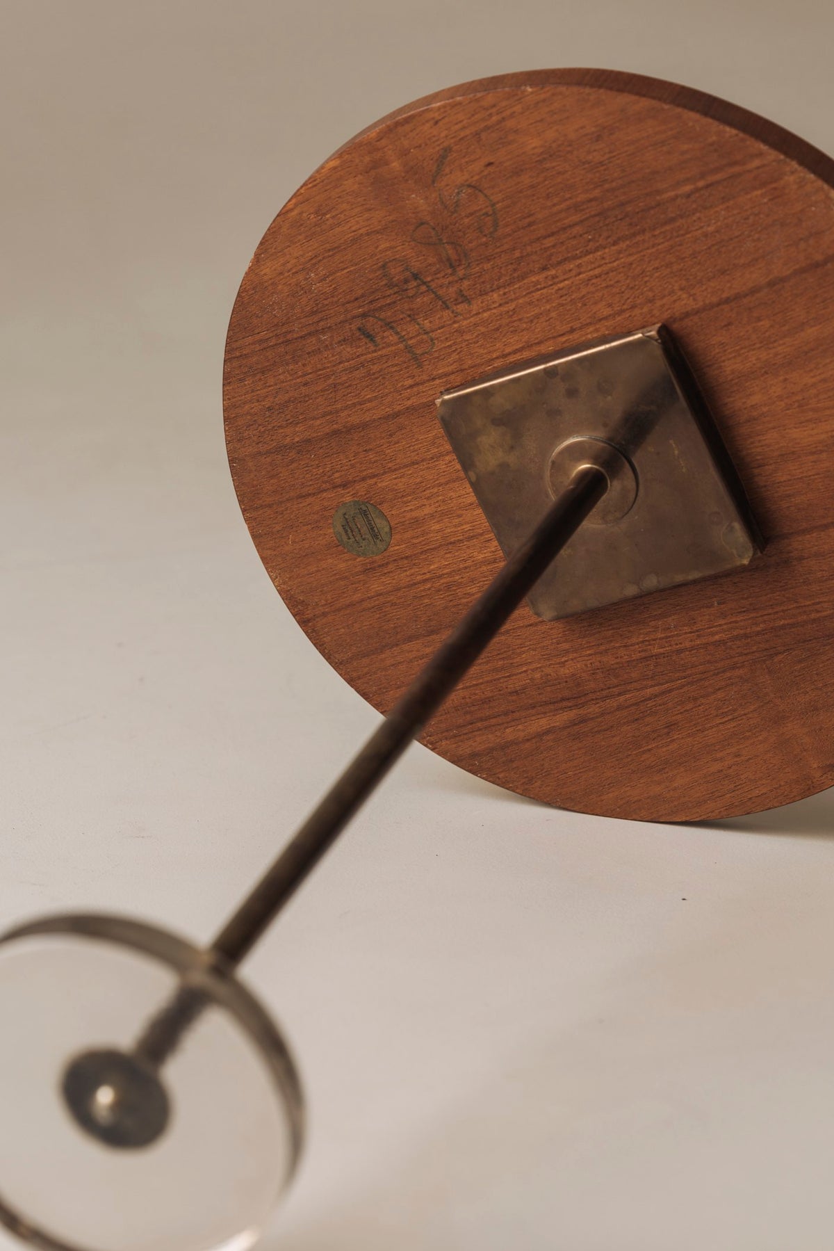 Exceptional Danish Side Table in Oak, Brass and Glass, Denmark 1960s — view 10
