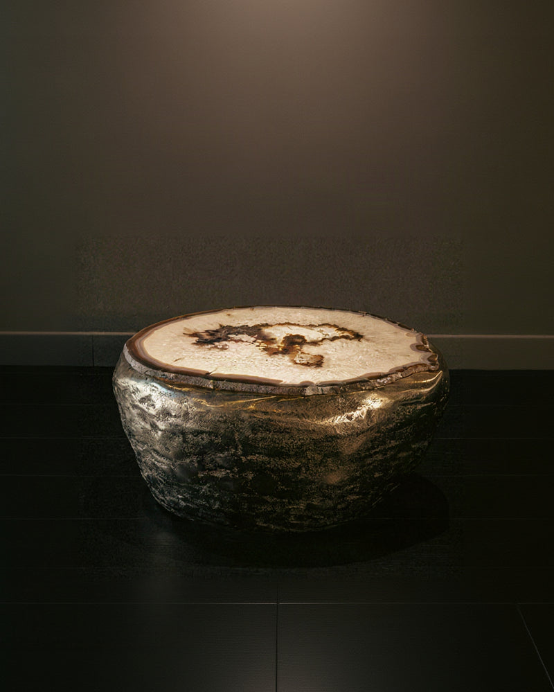 ERNEST coffee table - Minimalism Coffee Table in Brass and Agata by Alex Turco | The Oblist