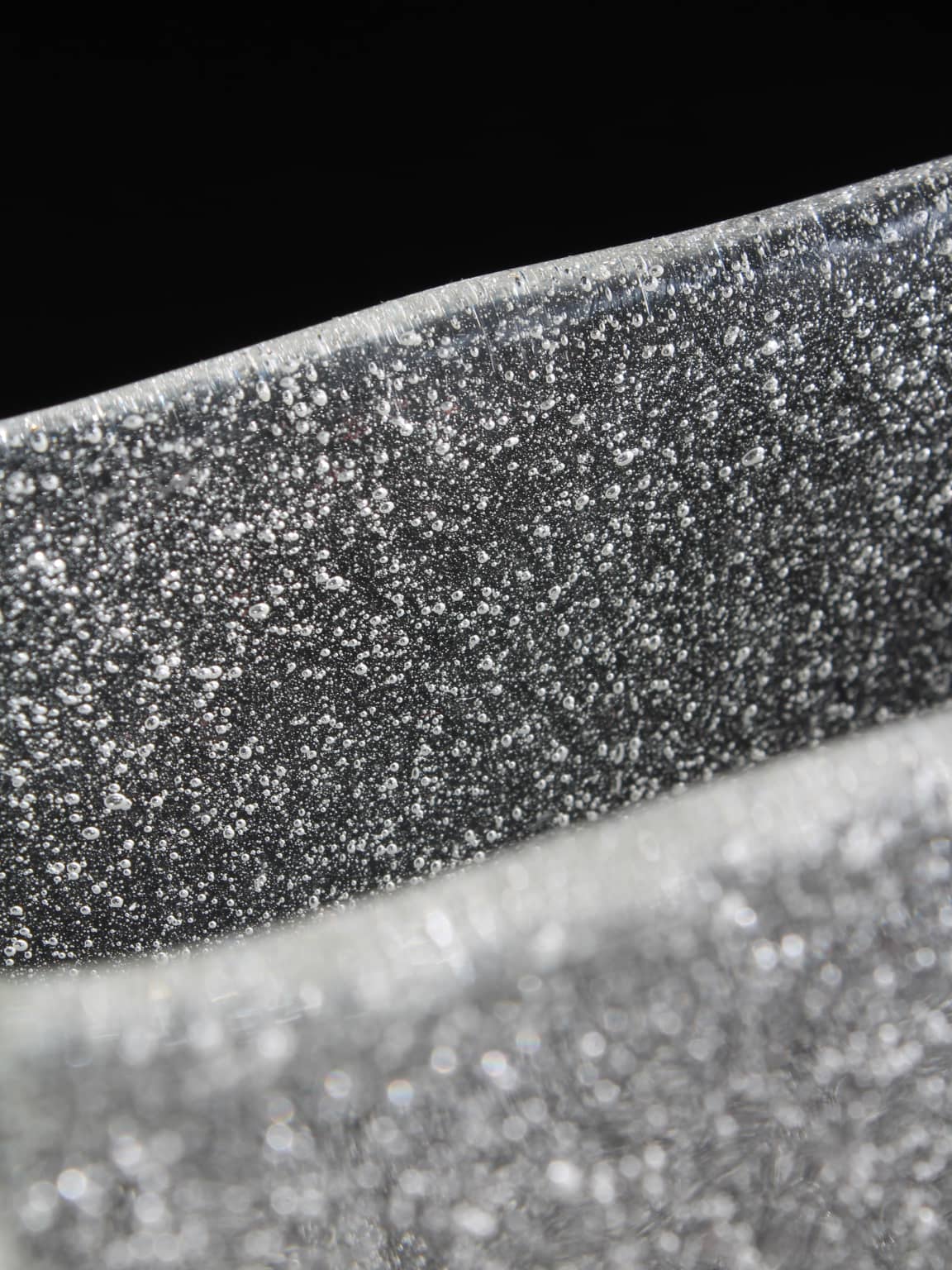 Oiva Toikka "Iglu" Bubbles Glass Vase, For Nuutajärvi, 1970s — close-up of textured glass surface