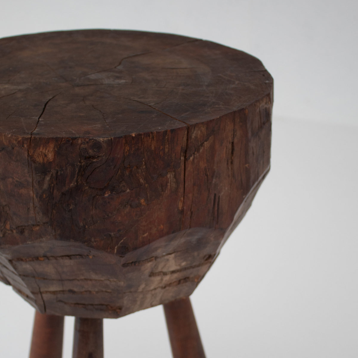 Rustic Tripod Wooden Side Table — view 9