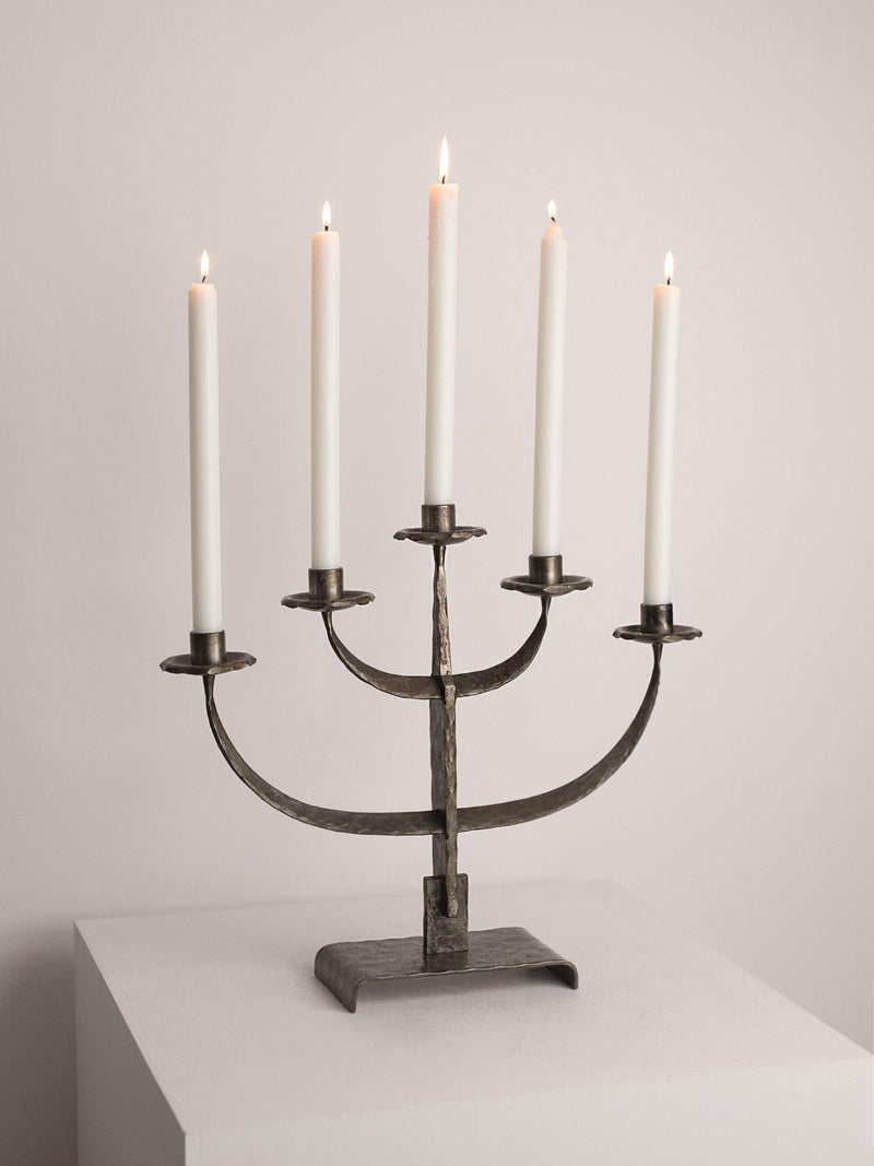 Vintage Hand-Forged Candle Holder in Metal by Studio Ecubed | The Oblist
