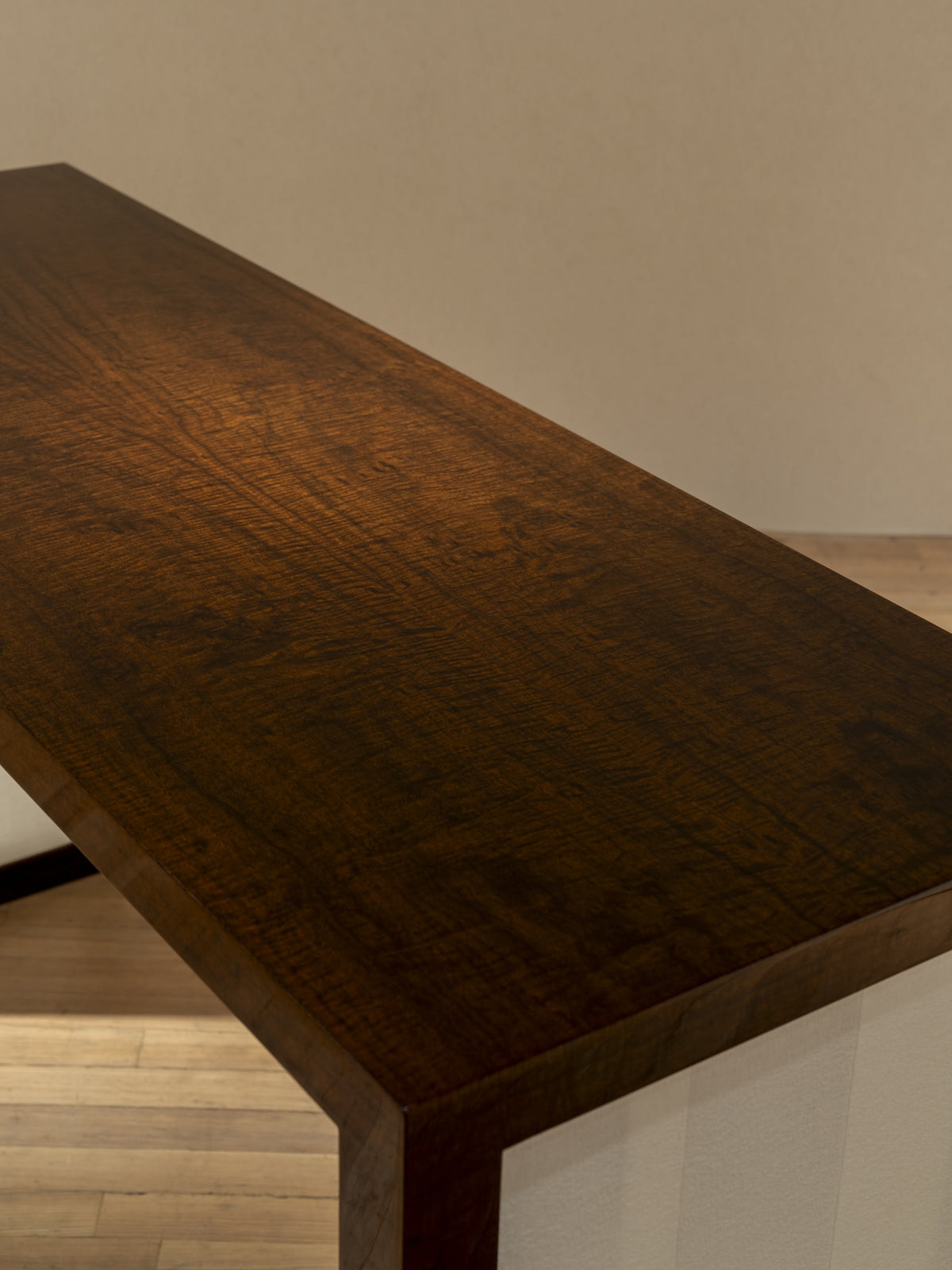 'Additions' Console Table Handcrafted in Wood Veneer & Virgin Wool Fabric Inserts — in context