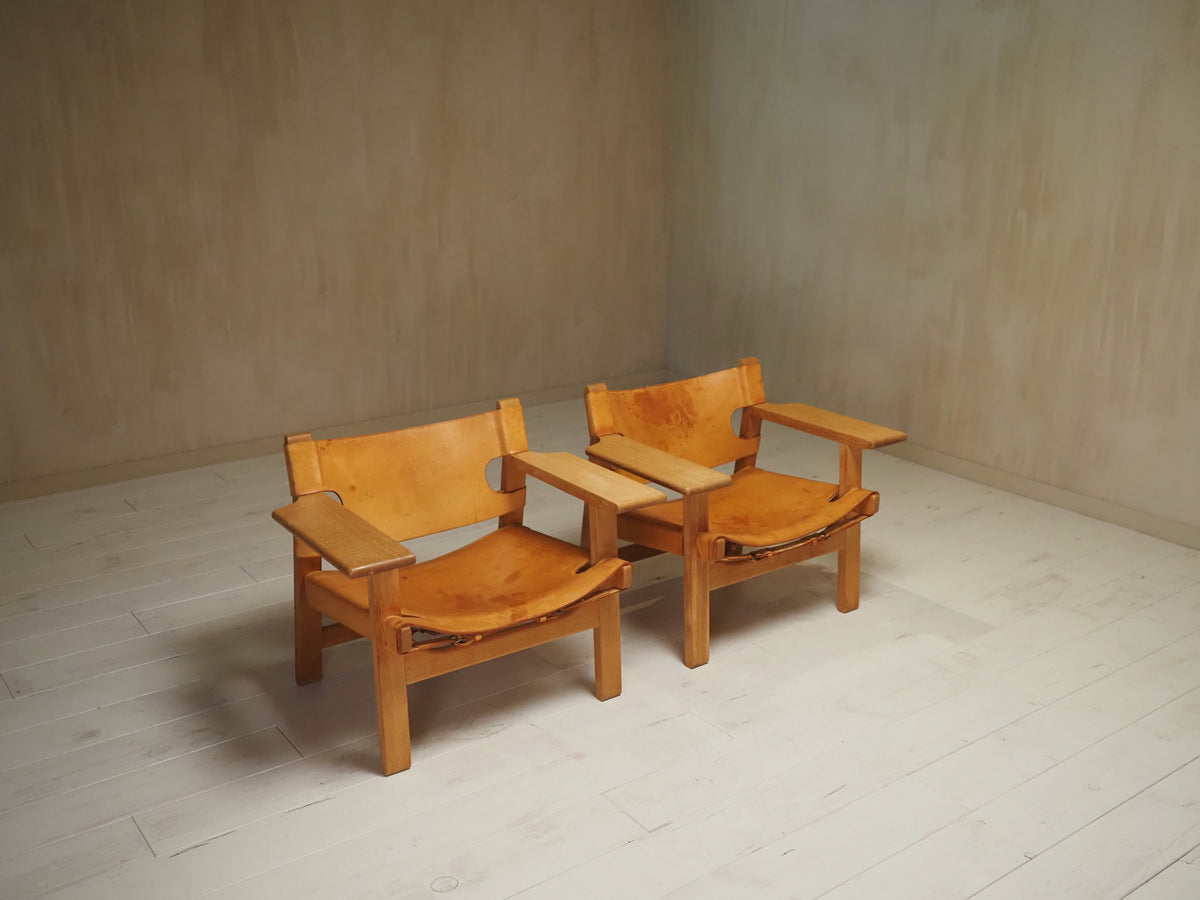 Pair of Børge Mogensen Spanish Chairs, 1960s — lifestyle setting