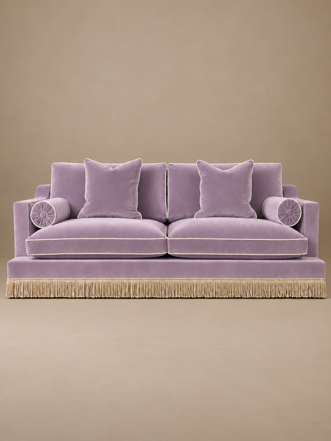 Orlando Sofa 230cm - Velvet Sangria & Cream Bullion Fringe by RIJD Interior — variant detail