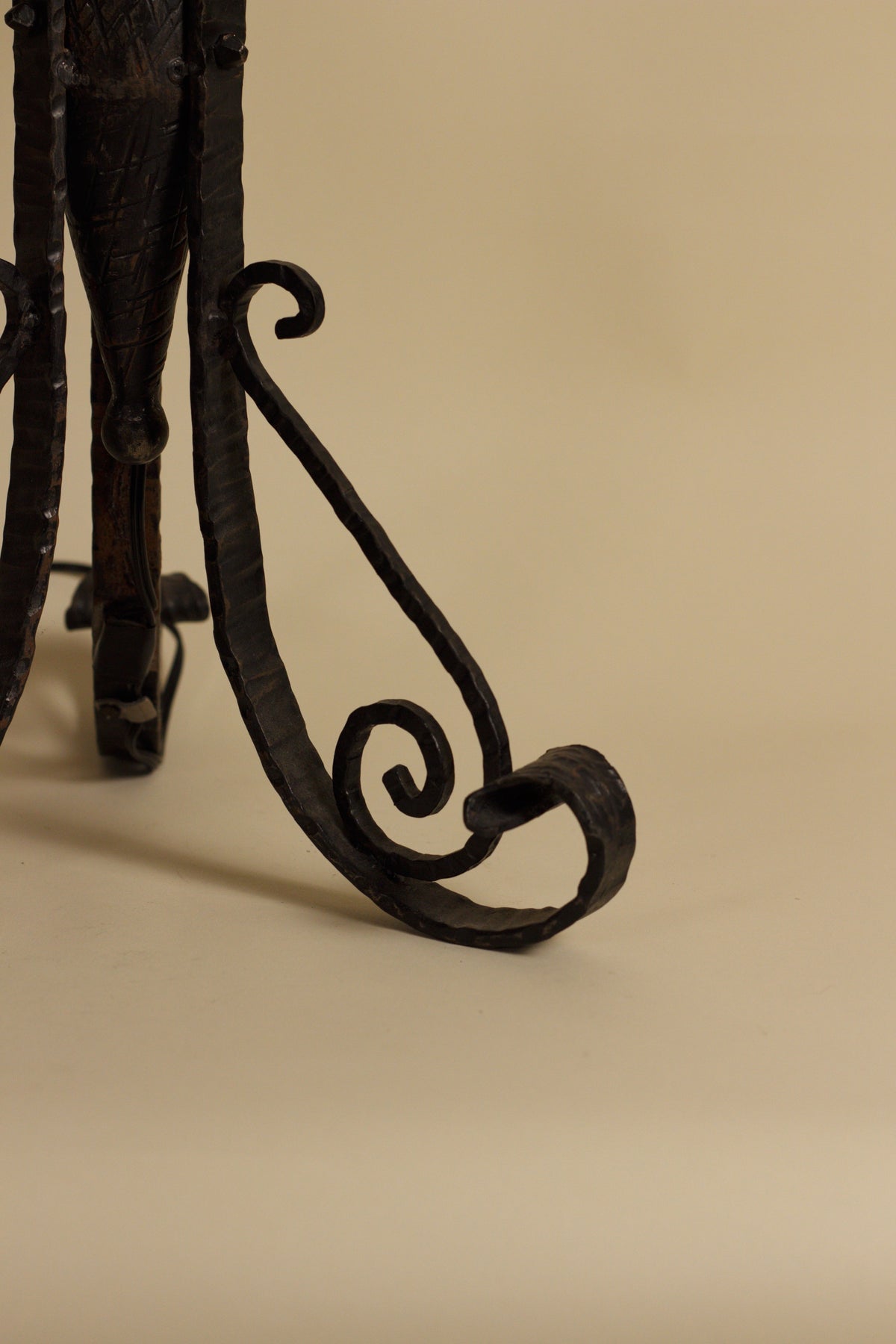 Art Deco Hand-Forged Lamp — close-up