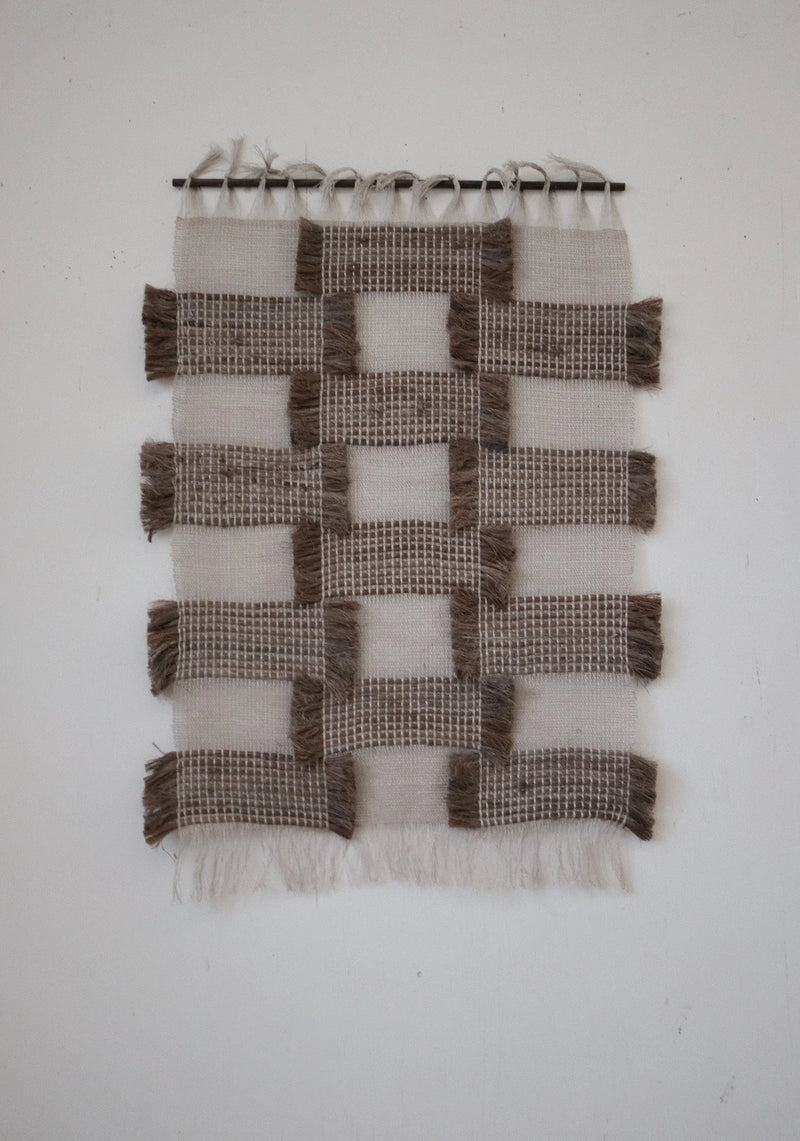 Blocks – Handwoven Banana Fibre & Linen Wall Hanging by Sundance Studio | The Oblist