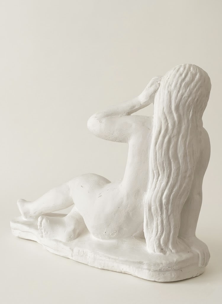 Reclining Nude, Sculpture in Plaster — side angle