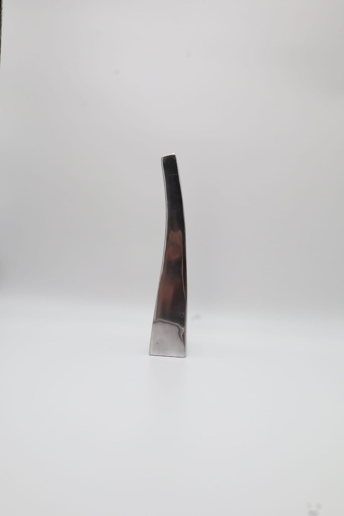 Sculptural Brutalist Pewter Bud Vase – Sweden, 1960s-1970s — side angle