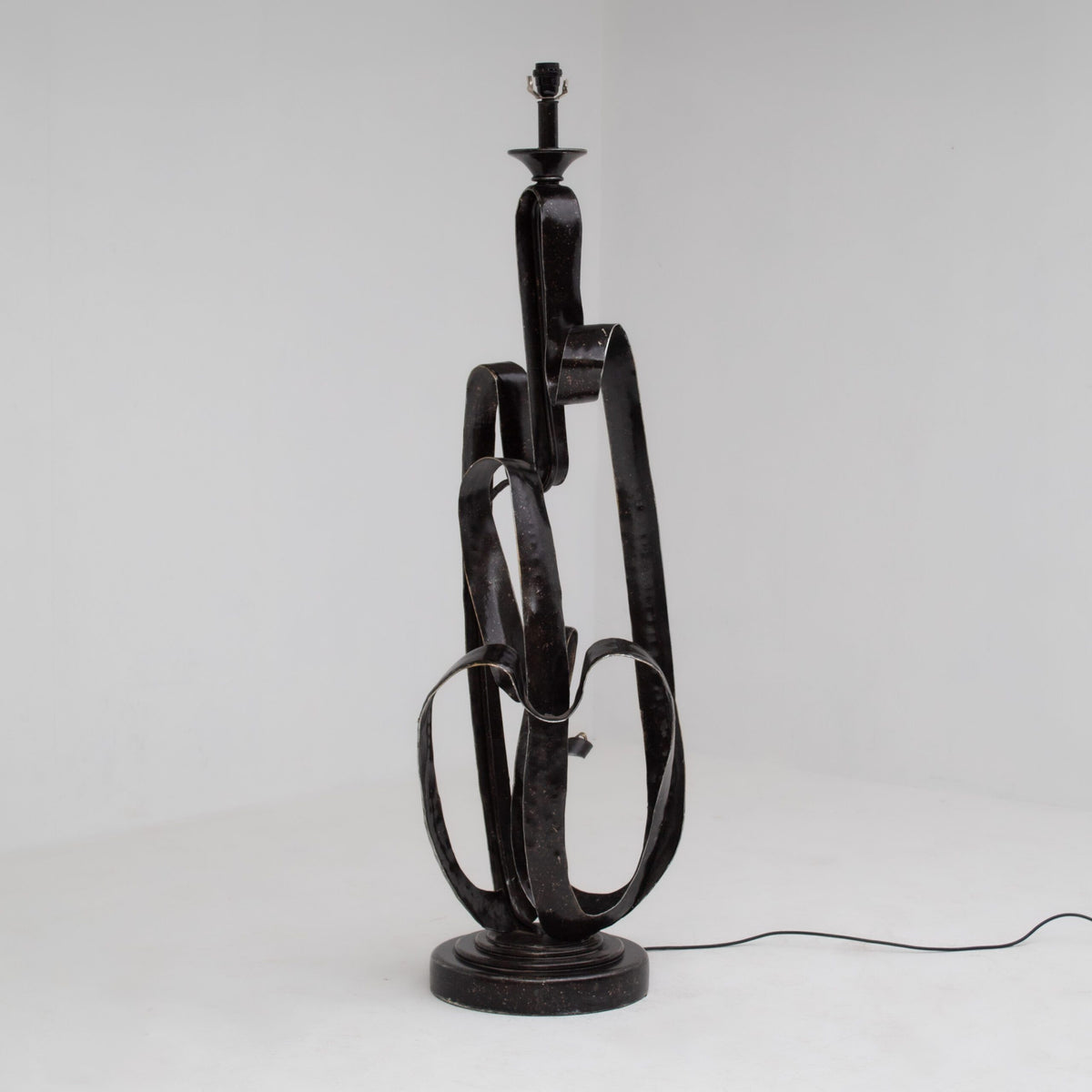 Sculptural Wrought Iron Standing Lamp — side angle