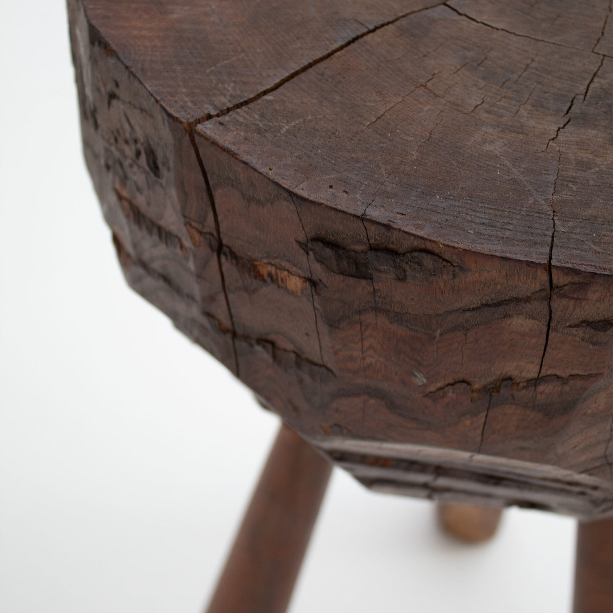 Rustic Tripod Wooden Side Table — view 10