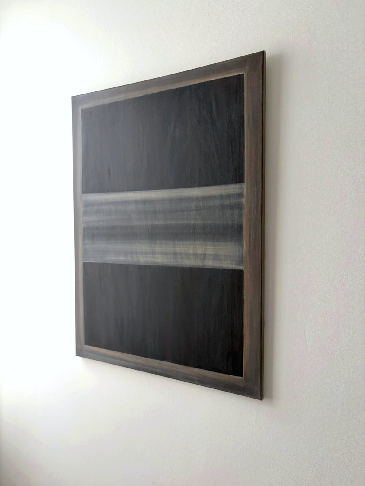 "Echoes of Wood - Greige Silence" Painting — detail view