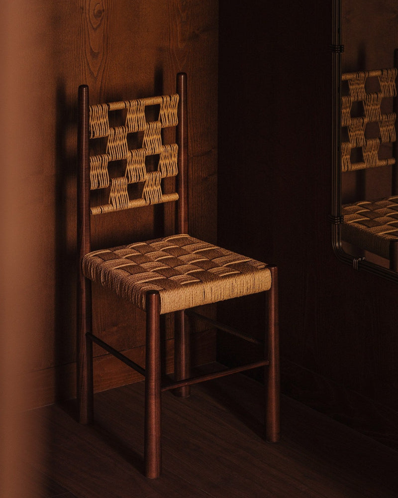 Check Accent Chair by Szymon Keller | The Oblist — woven seat, wood frame