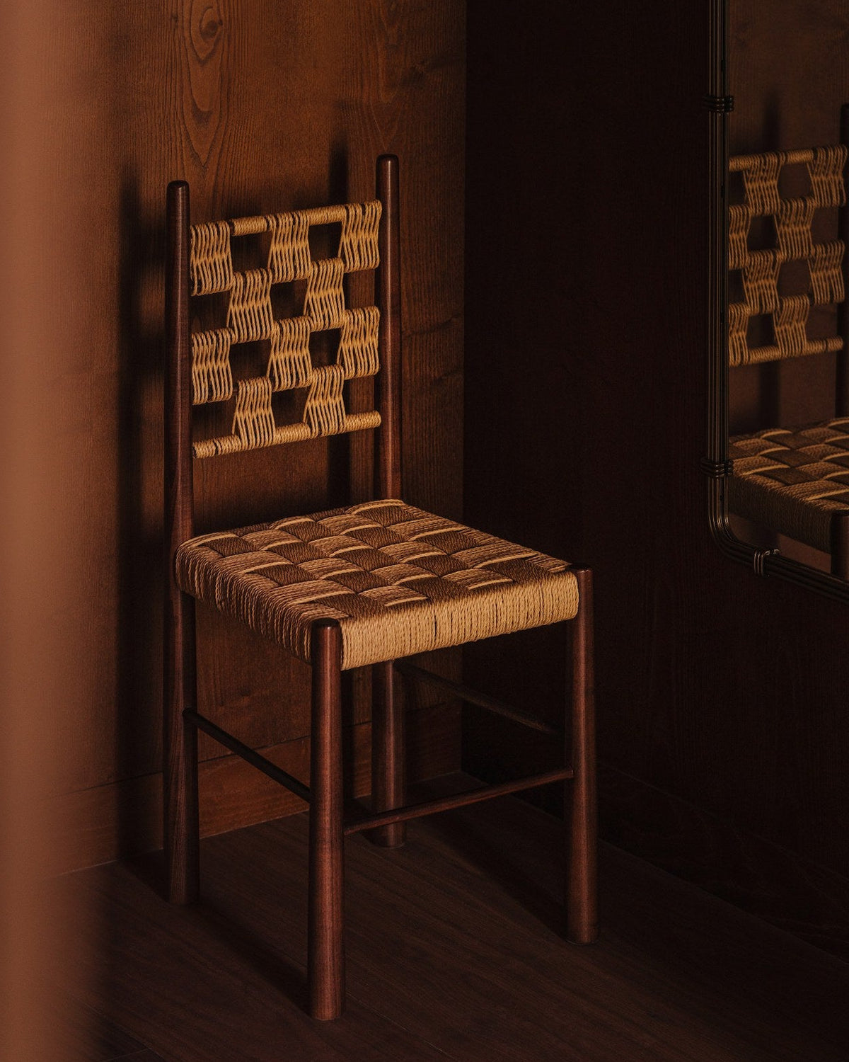 Check Accent Chair by Szymon Keller | The Oblist — woven seat, wood frame
