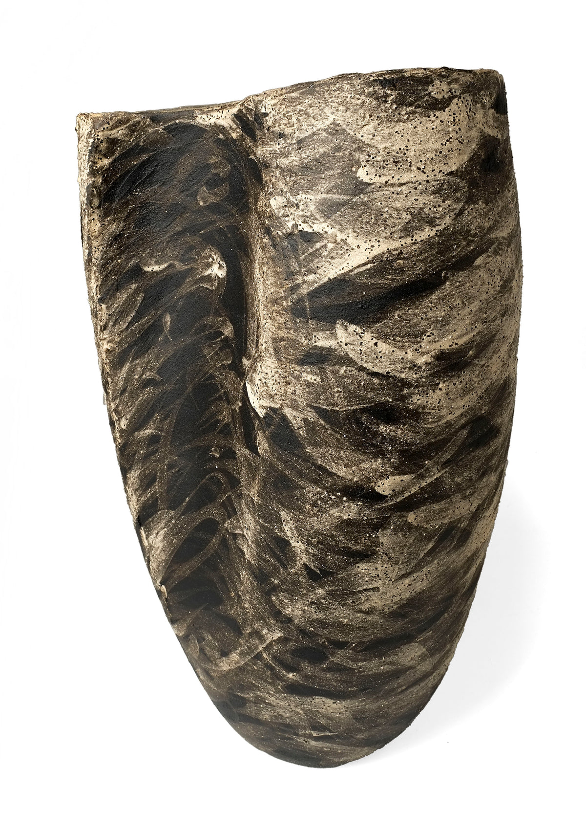 Organic Modernism Vessel in Ceramic - Gestural Earth Collection — detail view