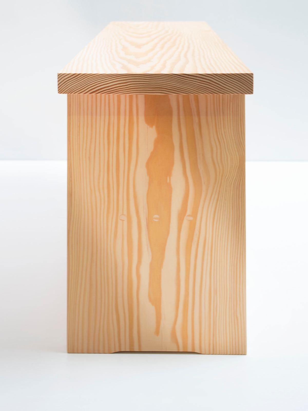 A' Bench — top view of light wood grain finish