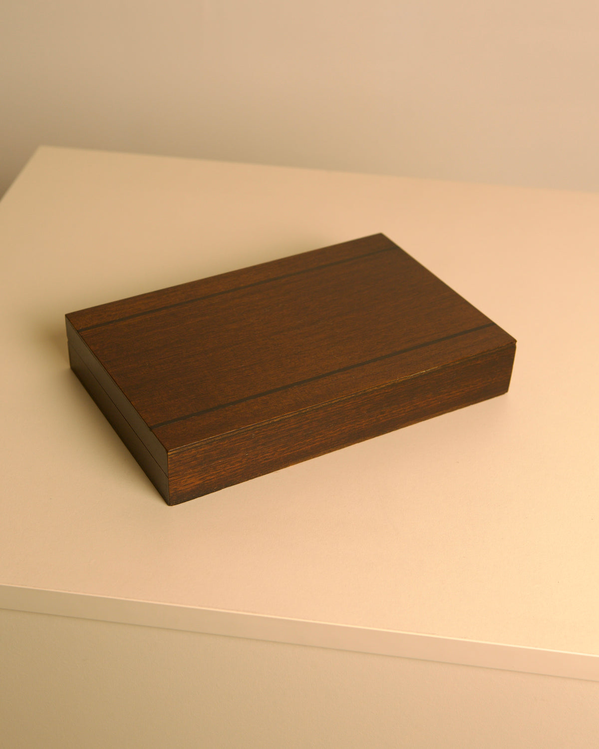 Large Rectangular Box, 1960s by Treaptyque | The Oblist — handcrafted dark wood finish