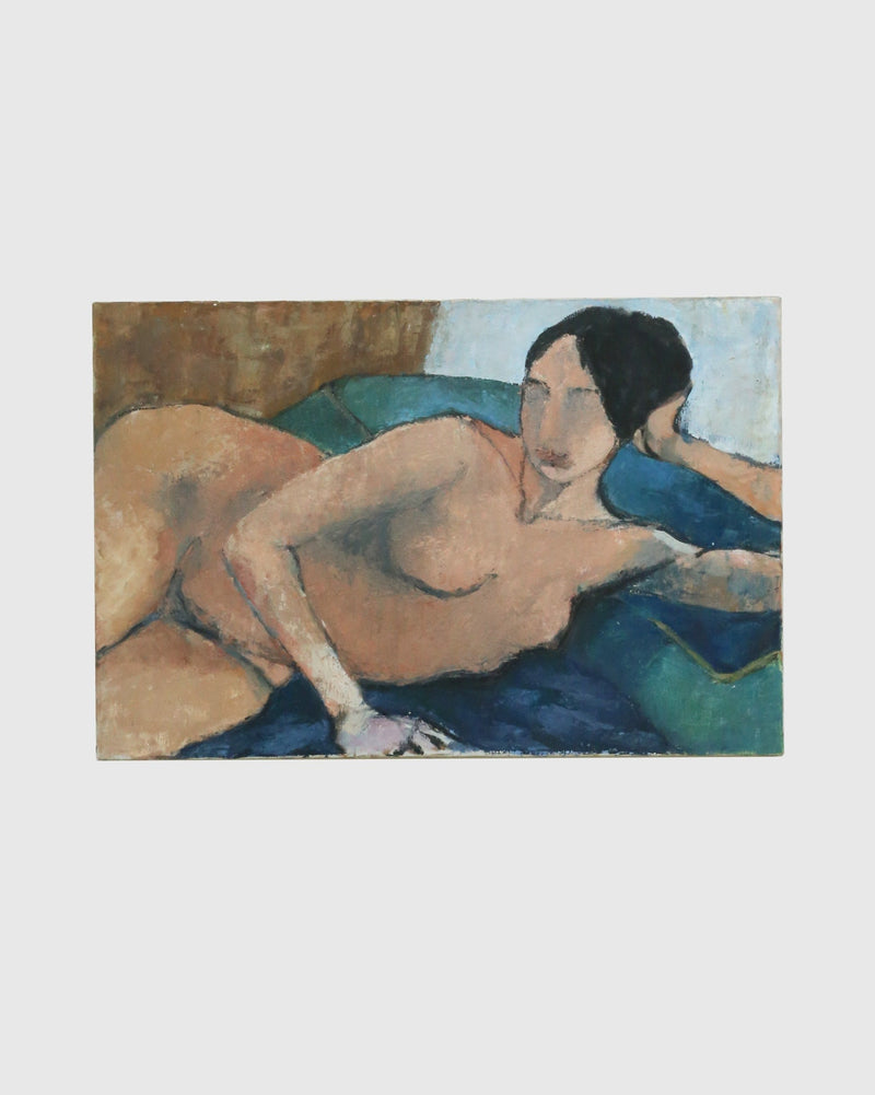 Reclining Nude, Original Painting by Sandra Orlovsky by Villa | The Oblist — contemporary colors, canvas material