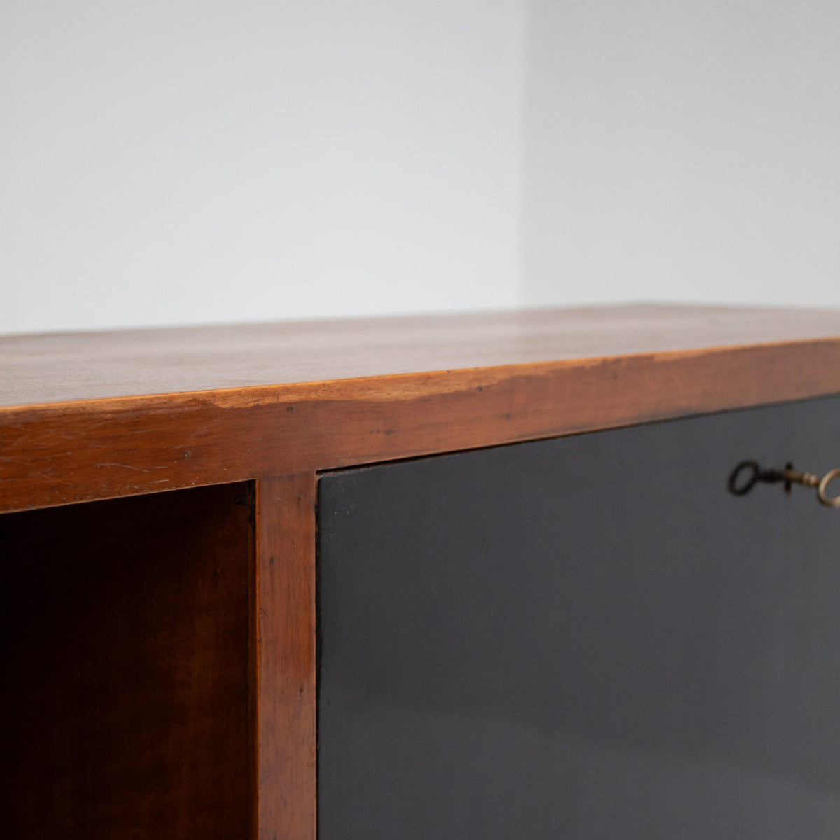 Art Deco Wooden Cabinet with Black Lacquered Door — in context