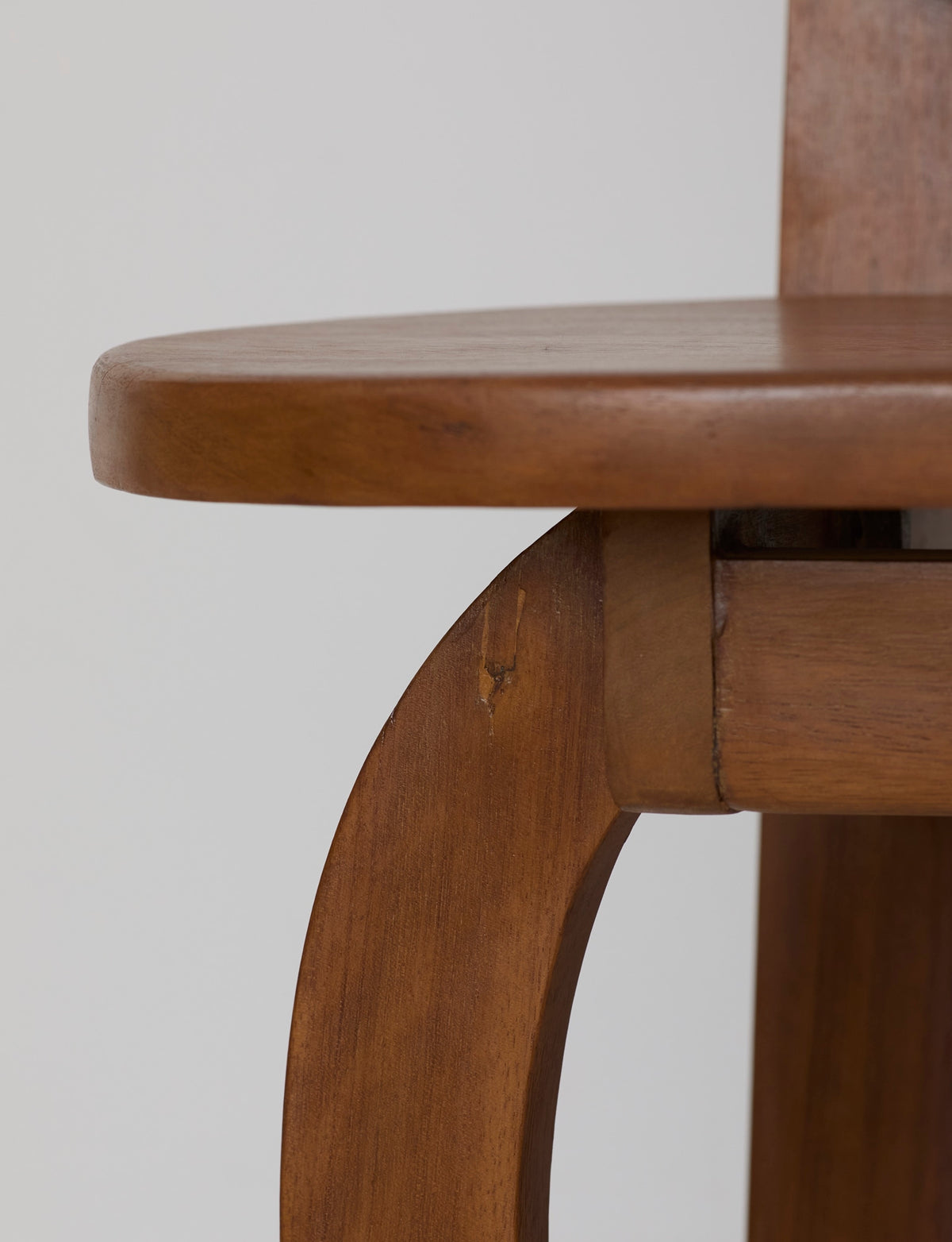 Heavy Sculptural Artisanal Chair in Solid Exotic Wood — view 9