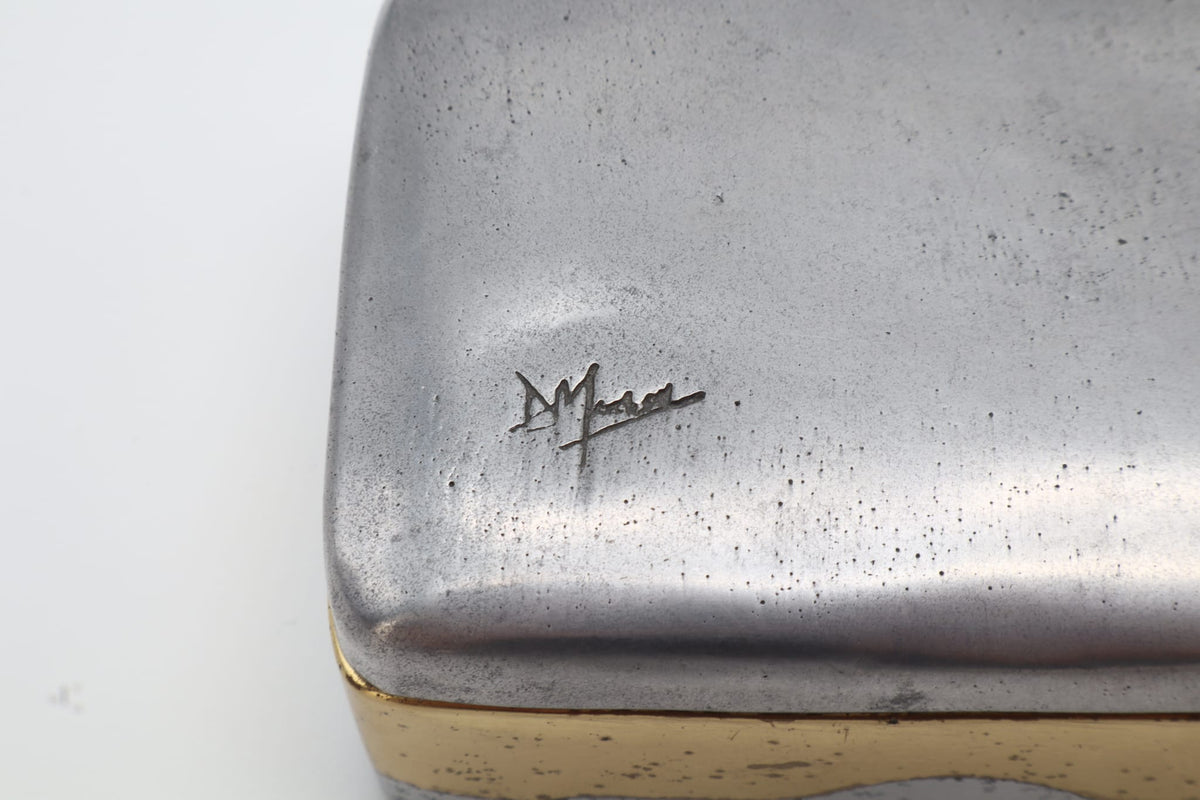 David Marshall Brutalist Aluminium & Brass Box – Spain, c. 1970 — alternate view