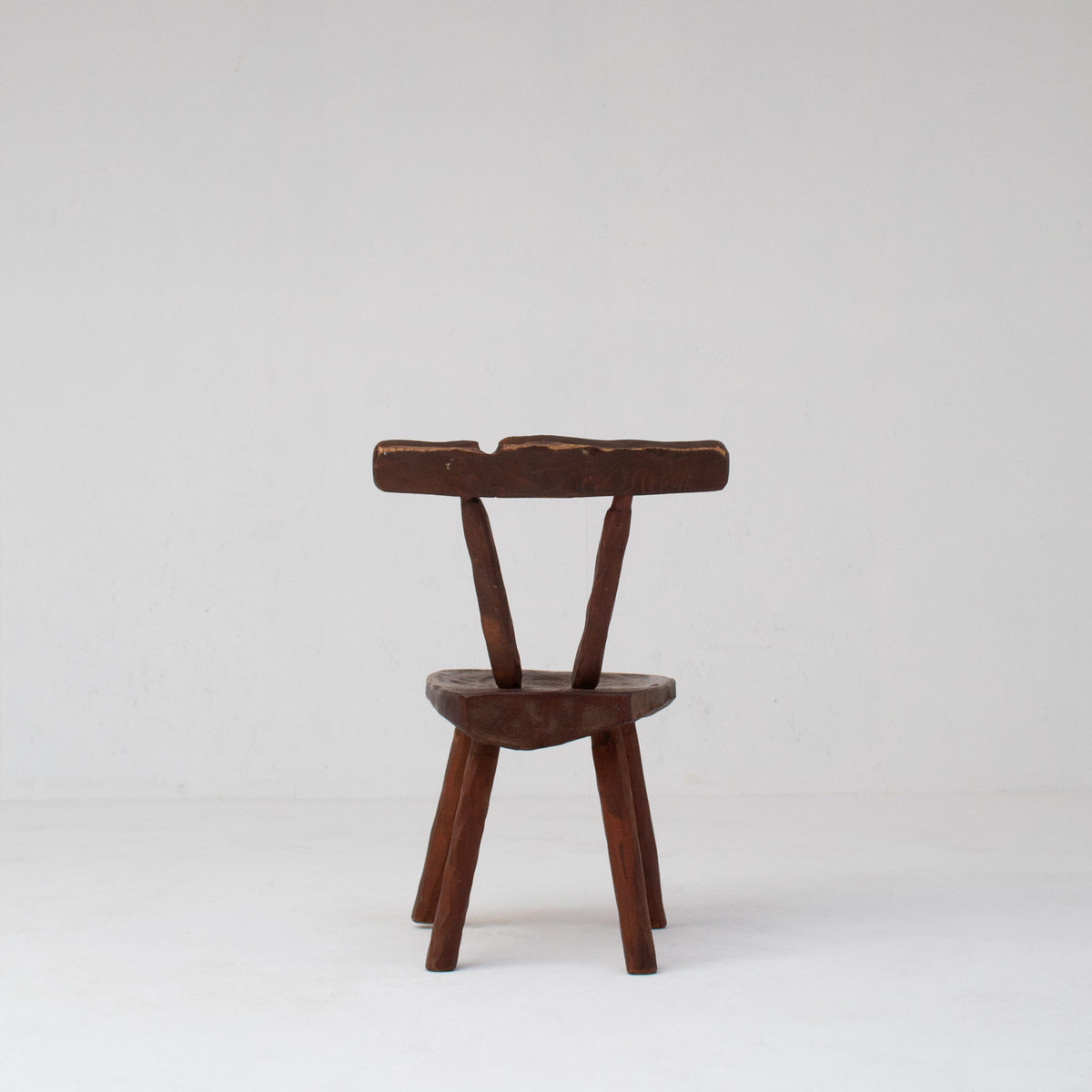 Pair of Vintage Brutalist Oak Chairs — alternate view