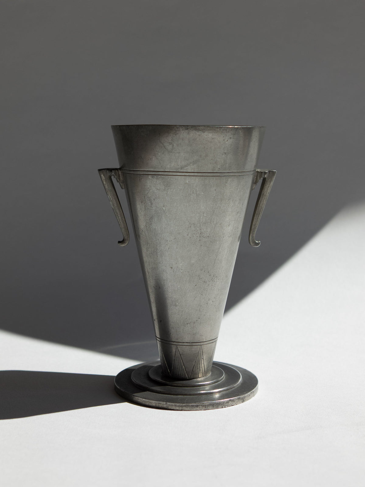 Swedish Grace Pewter Trumpet Vase by Prima Svenskt Tenn, 1930 — in context
