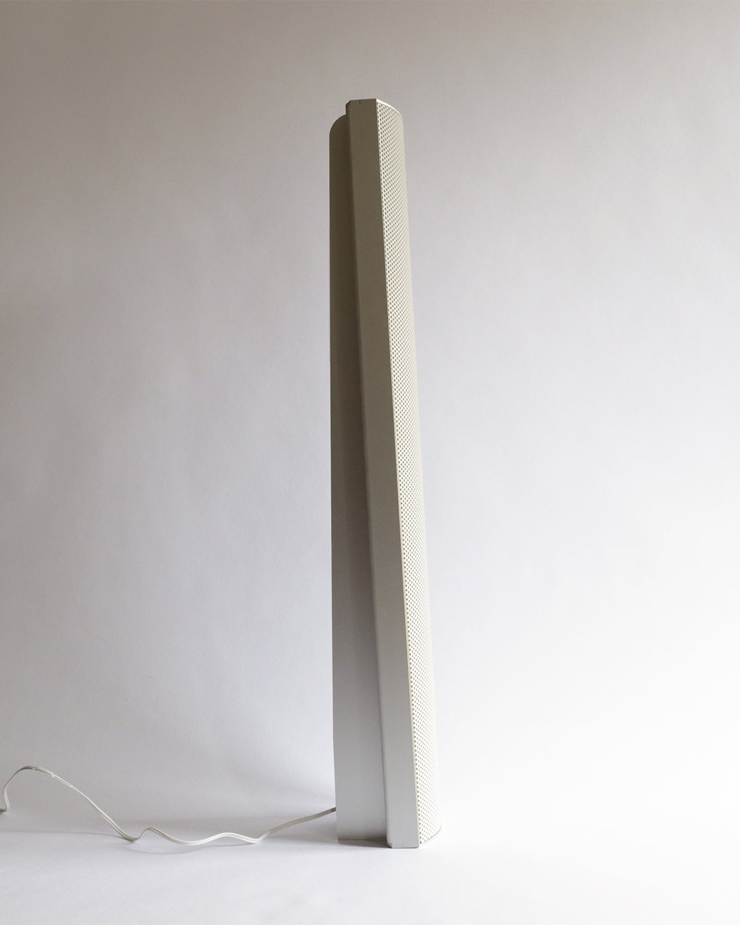 Minimalist white perforated table lamp by Arthur Bitsch