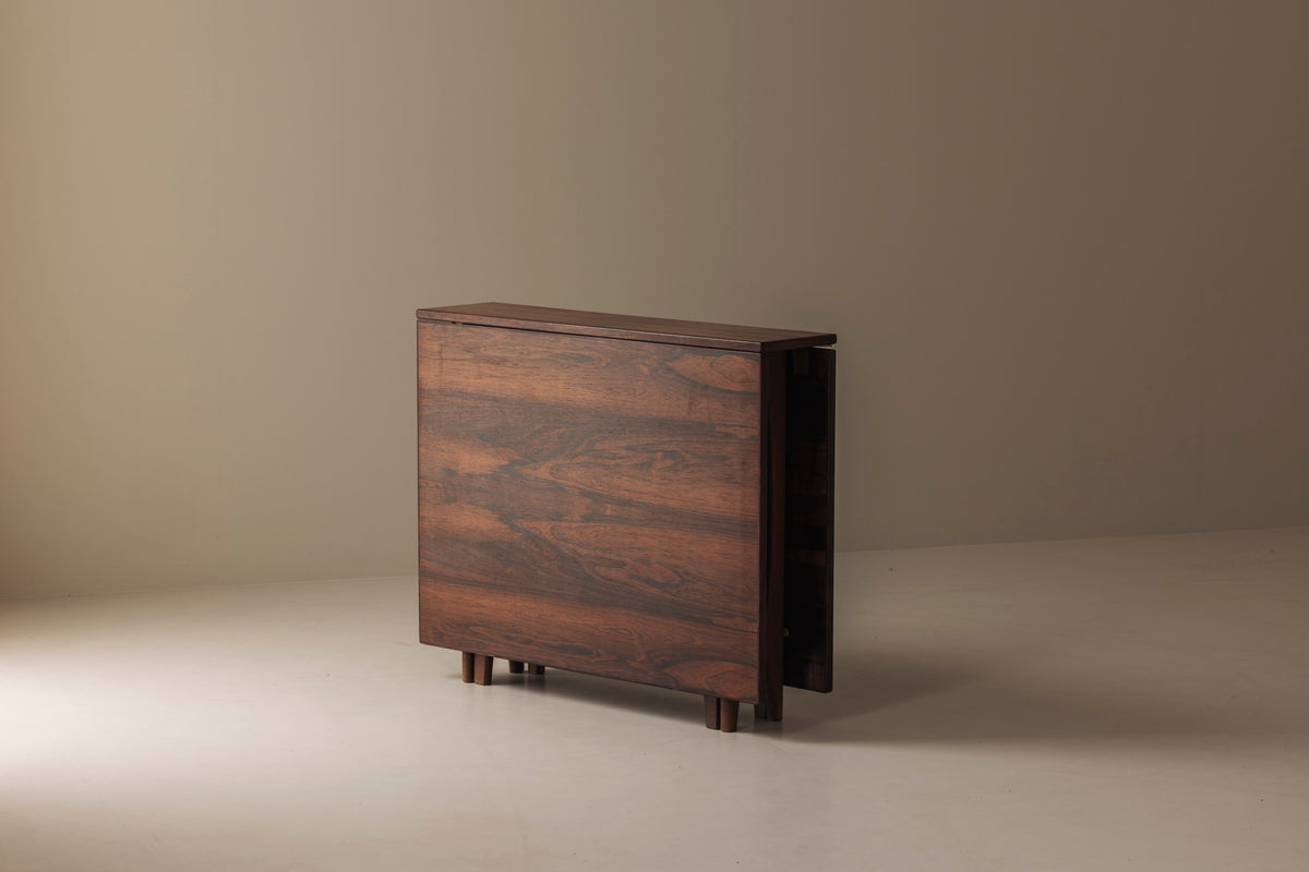 Rosewood folding table by Bendt Winge, Norway 1960s. — lifestyle setting