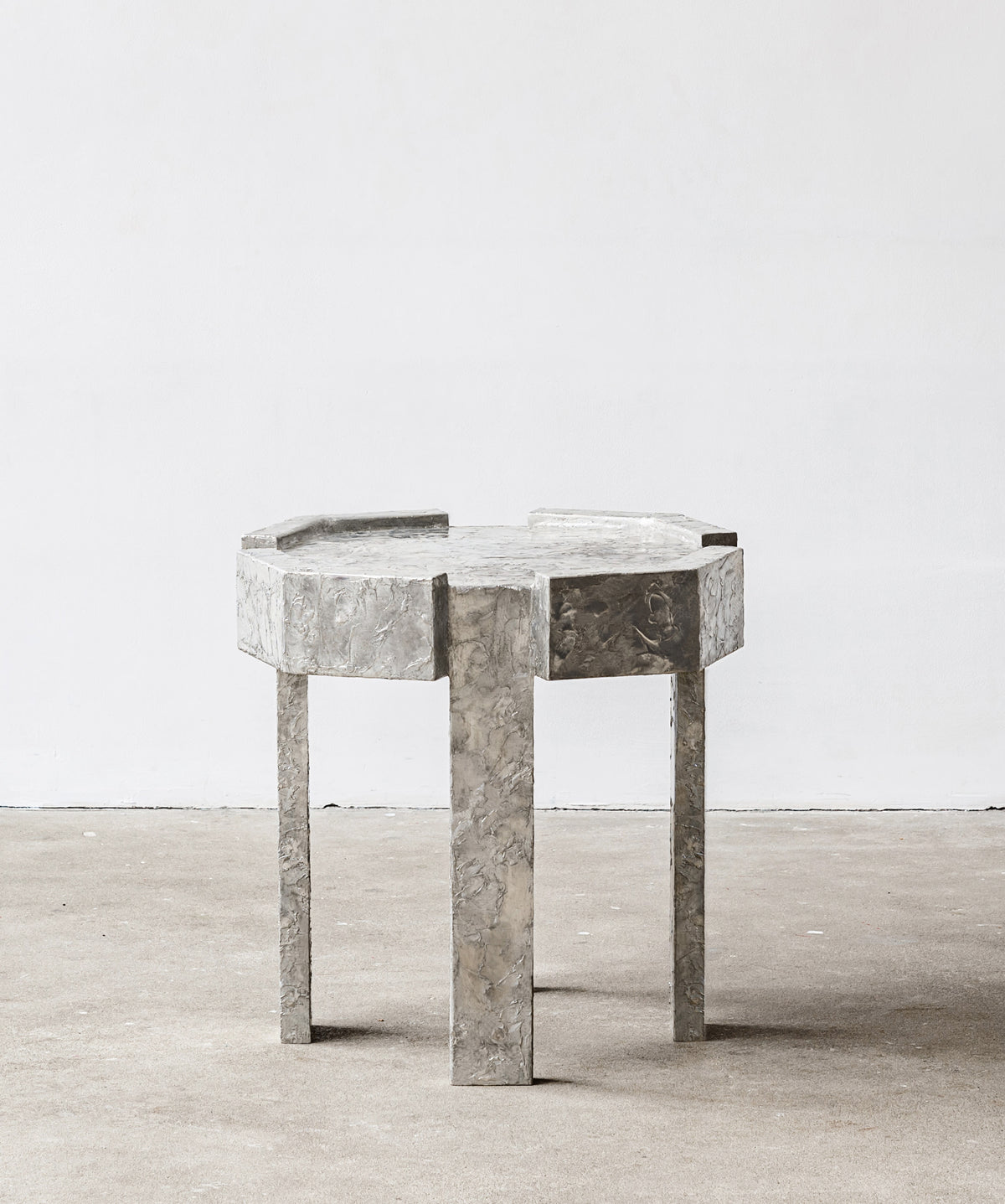 Splav Tin Table (smaller) by ZEMNA | The Oblist — handmade tin material