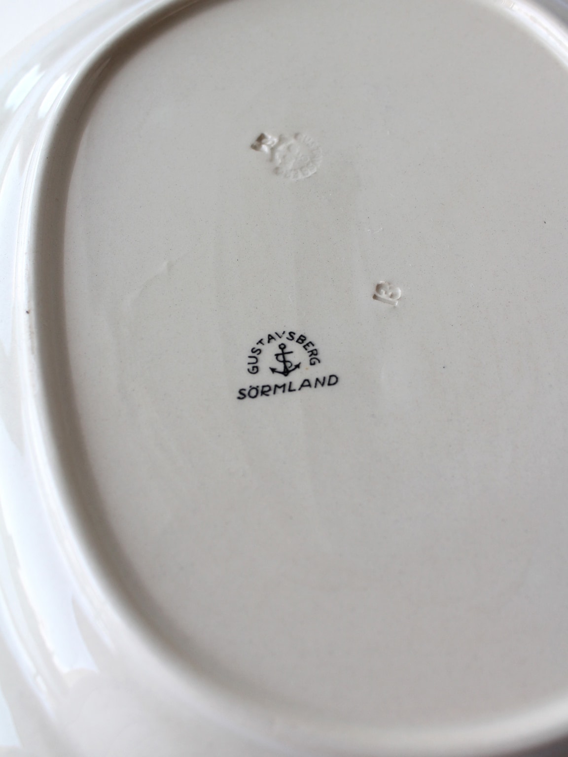 Backstamp detail showing Gustavsberg Sormland pottery mark