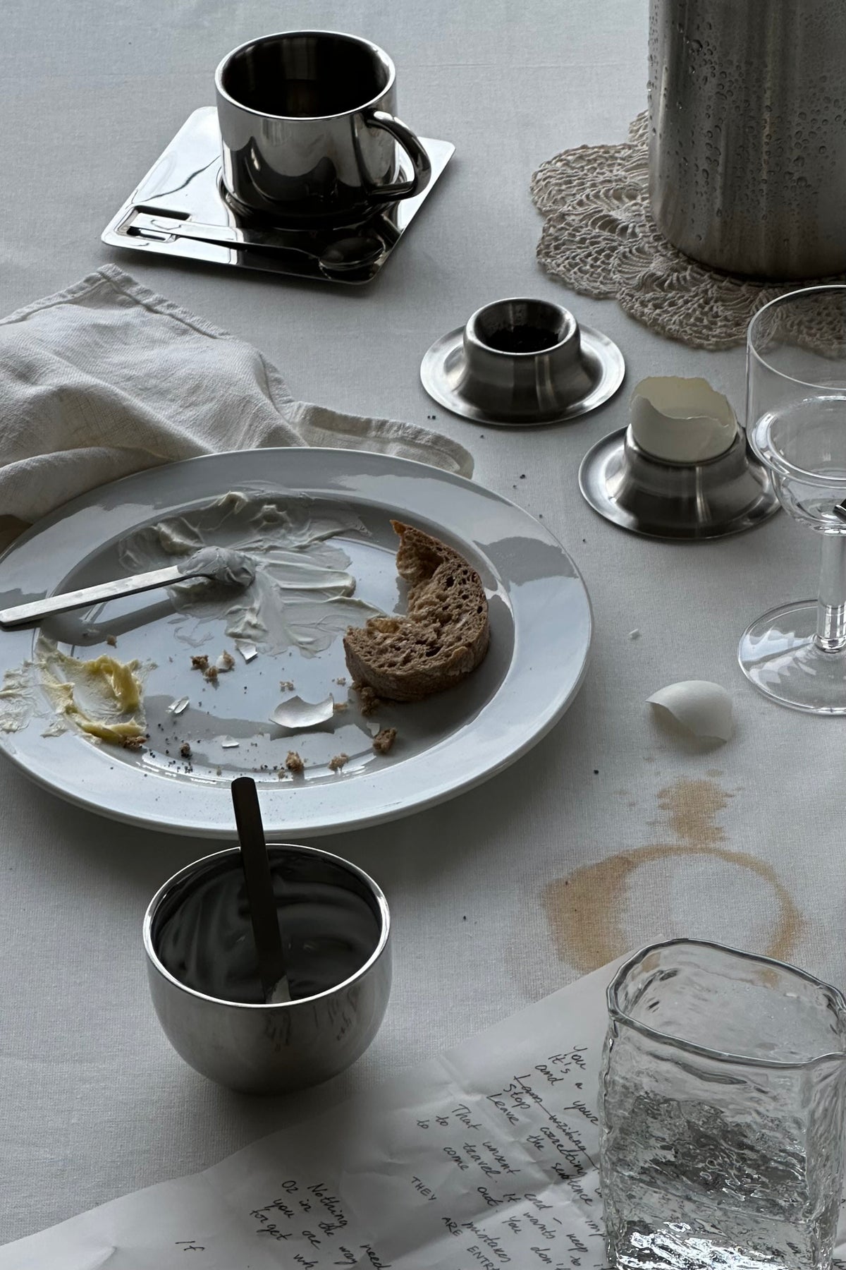 'HEDONISM' stainless steel cup with saucer — view 9