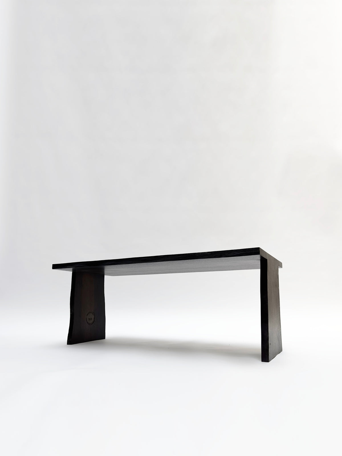 BO Coffee Table, 5500 Years Old Black Oak — side view showing black oak material