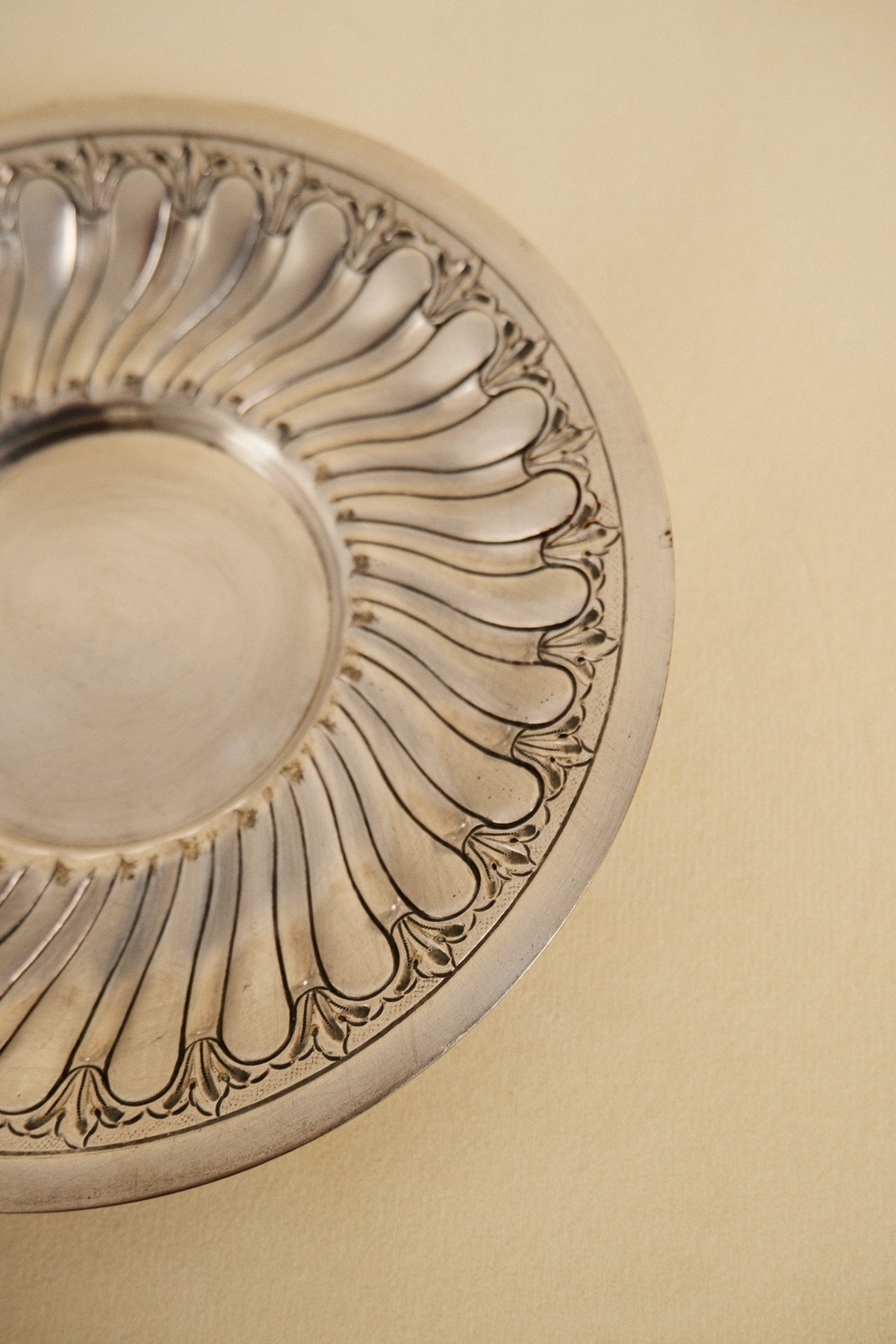 Art Nouveau Silver-Plated Trinket Dish by Léopold Auzolle — close-up